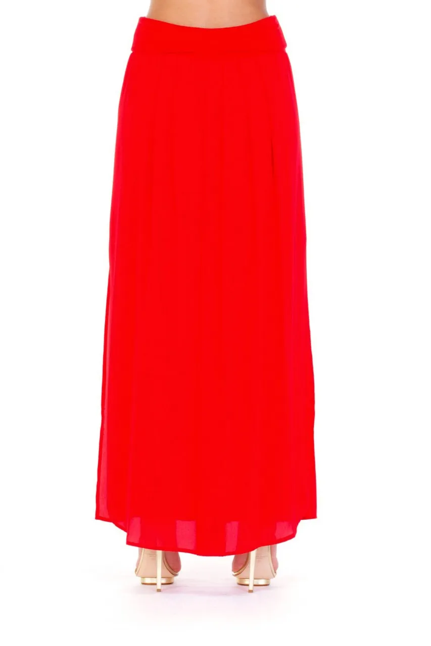 Gonna lunga con spacco Rosso