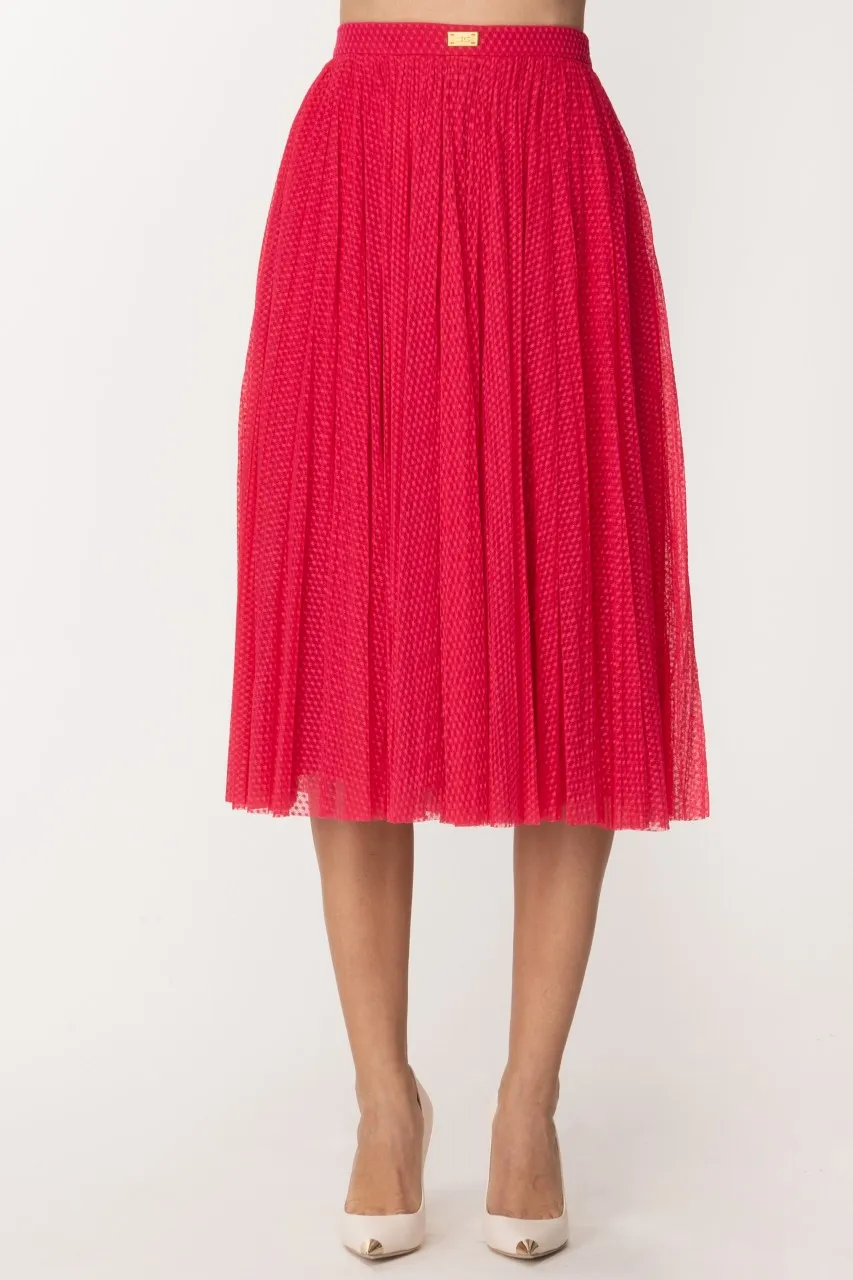Gonna midi in tulle Fuxia