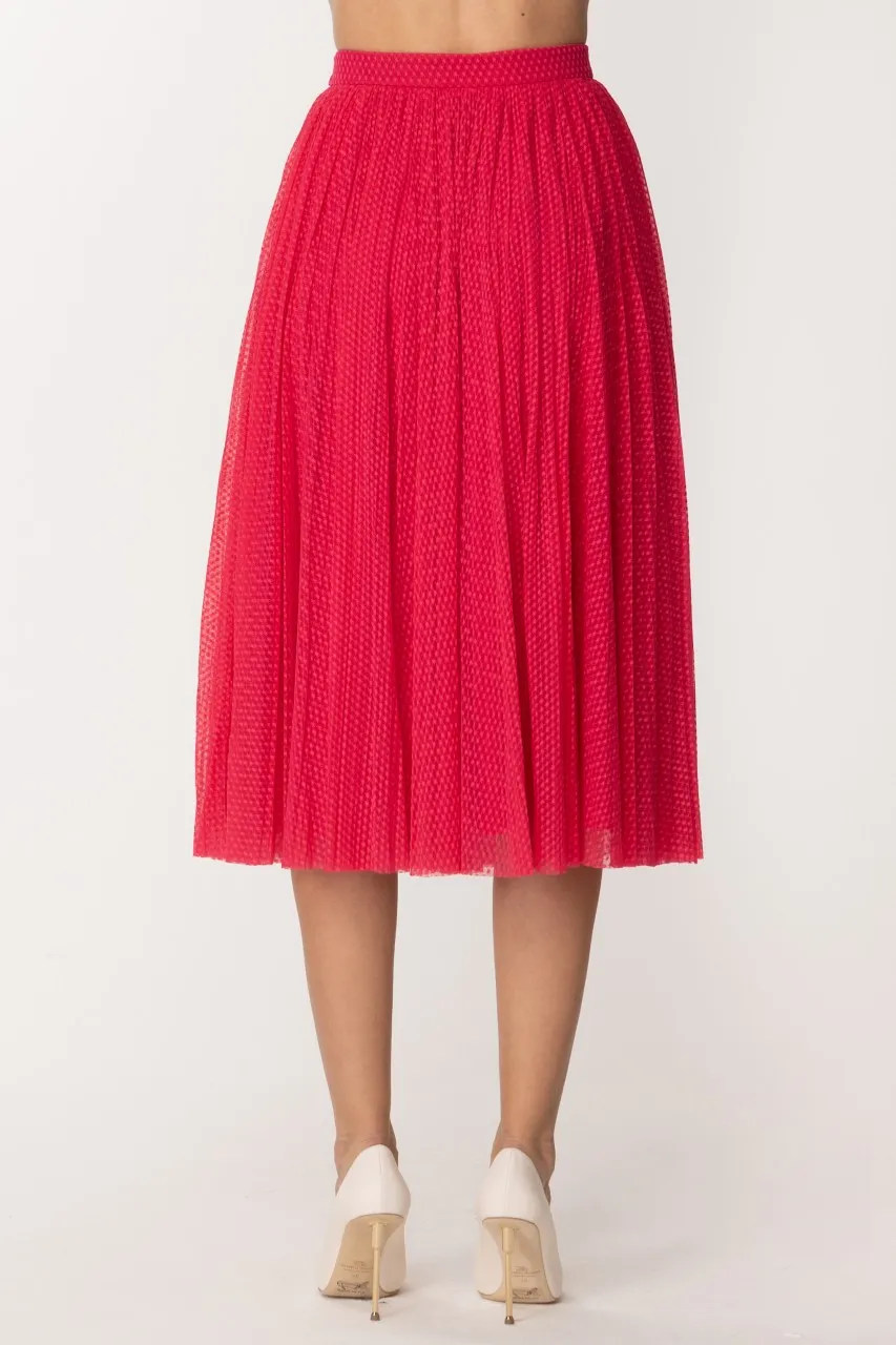 Gonna midi in tulle Fuxia