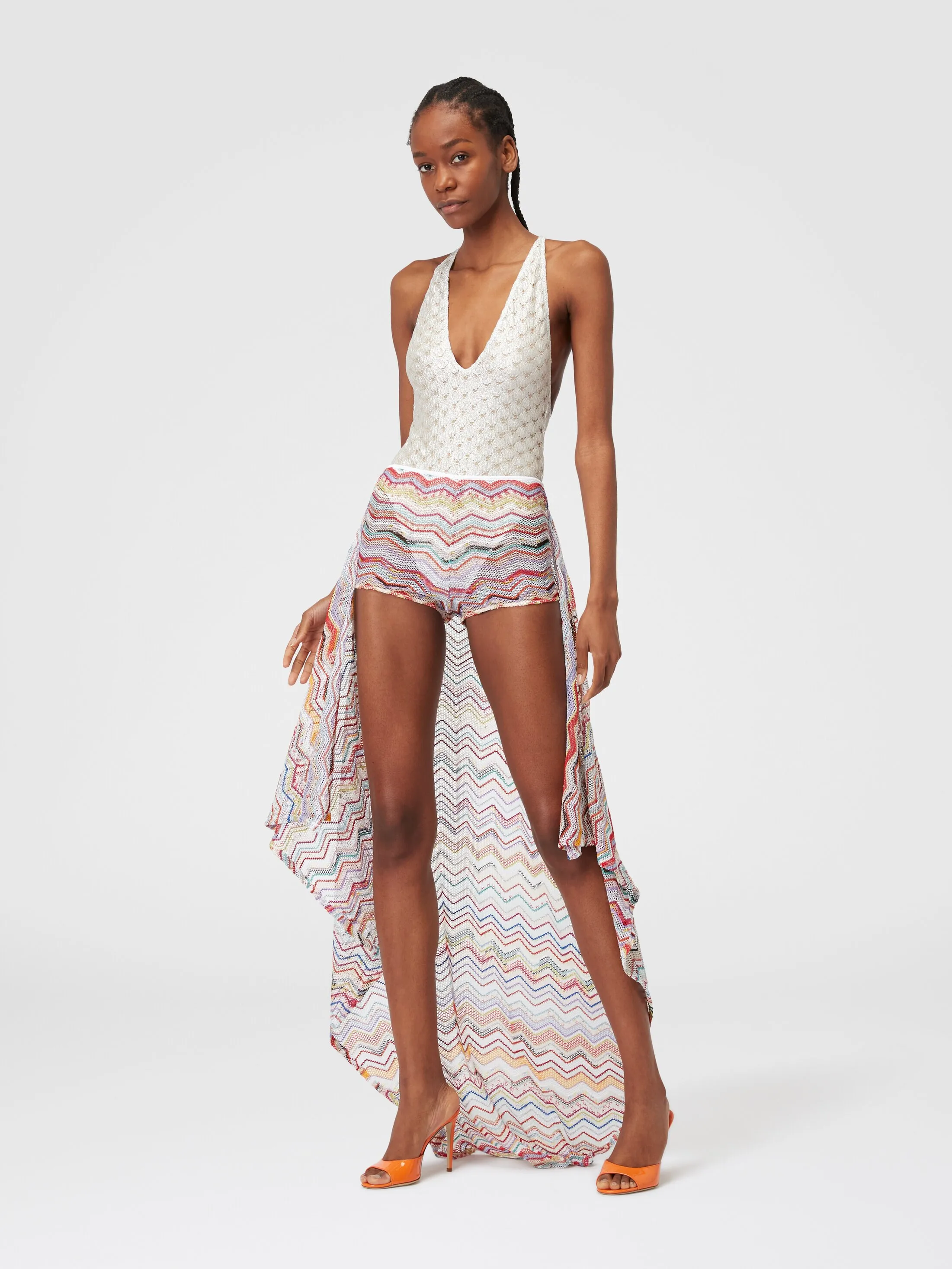 Gonna pareo in crochet con lurex