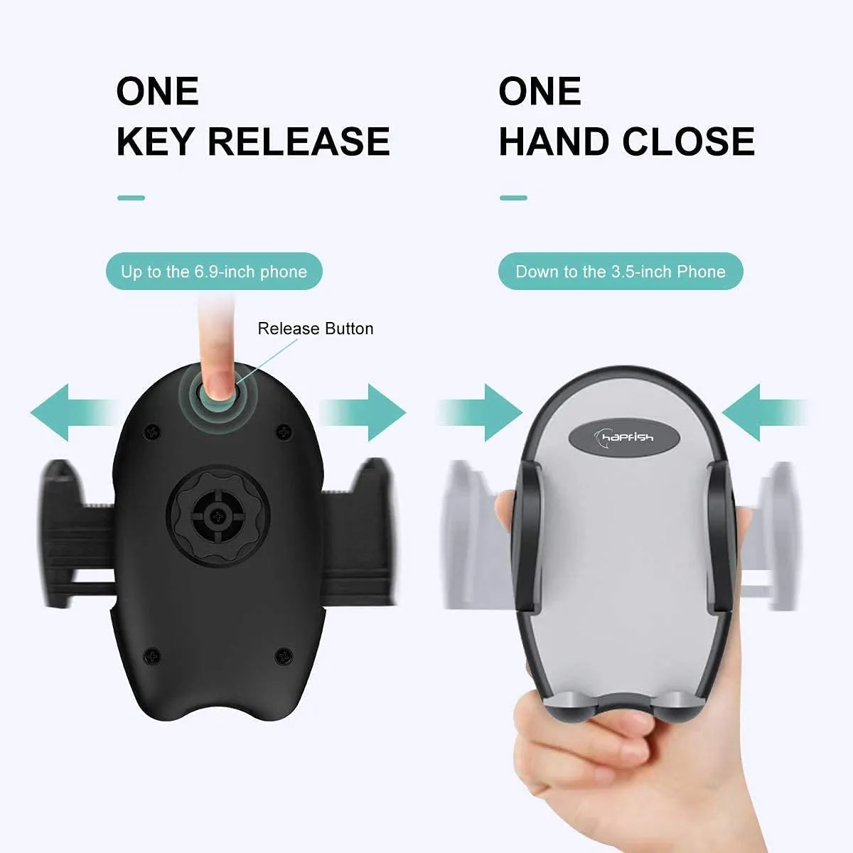 Hapfish Porta Cellulare da Auto,3 in 1 Supporto Telefono Auto Universale per Cruscotto e Parabrezza e Bocchetta Dell’aria, 360°d
