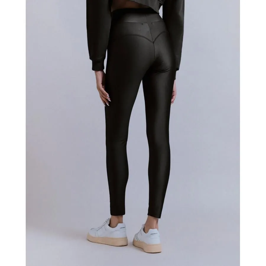 Hinnominate Leggings In Lycra Lucida A Vita Alta