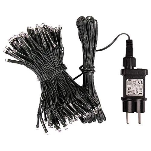 Idena 30188 - Catena luminosa LED con 1000 LED in bianco caldo, con funzione timer 8 ore e trasformatore, lunga circa 25 m, per 
