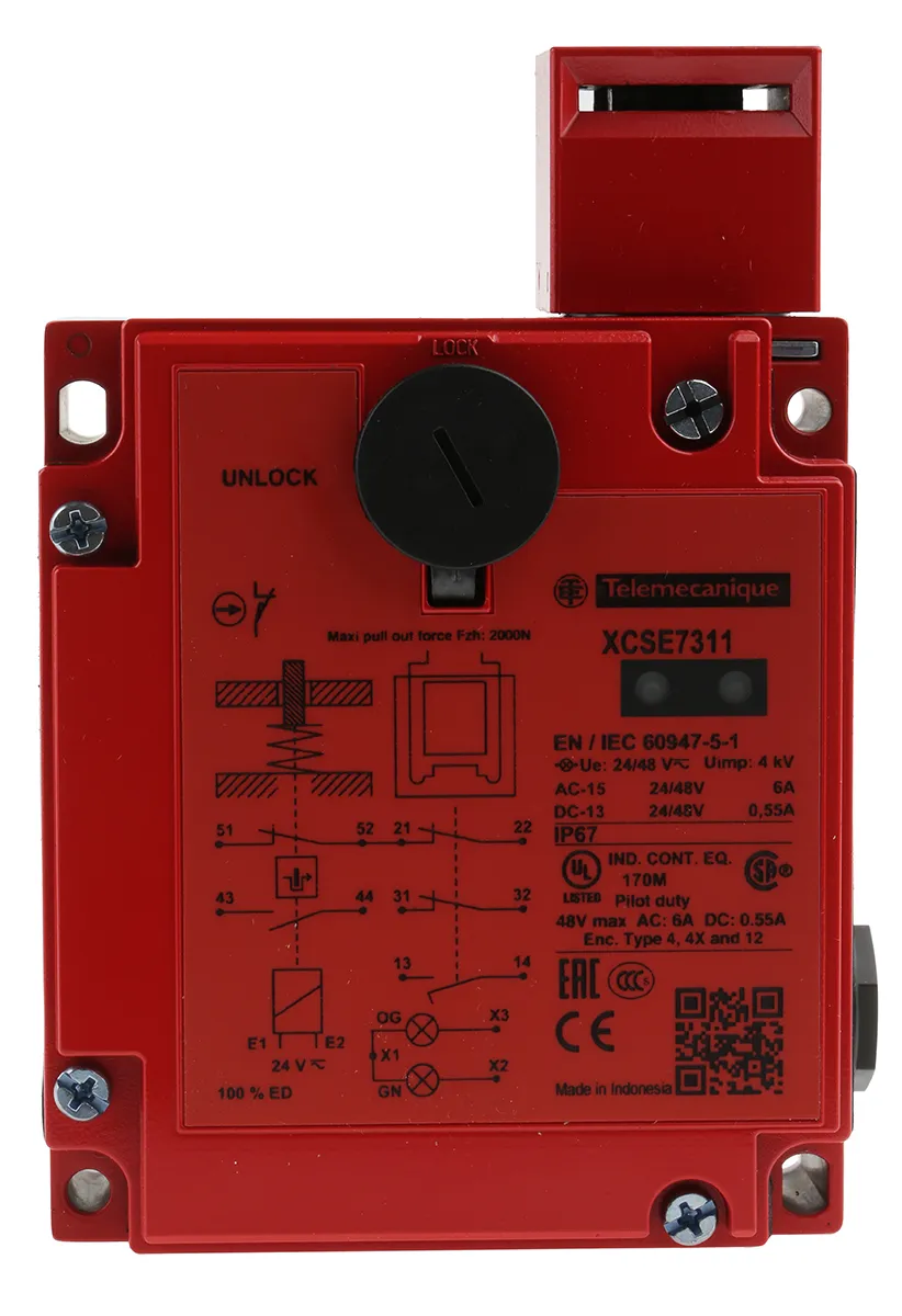 Interruttore di interblocco a solenoide Telemecanique Sensors XCS-E, 24V ca/cc, IP67