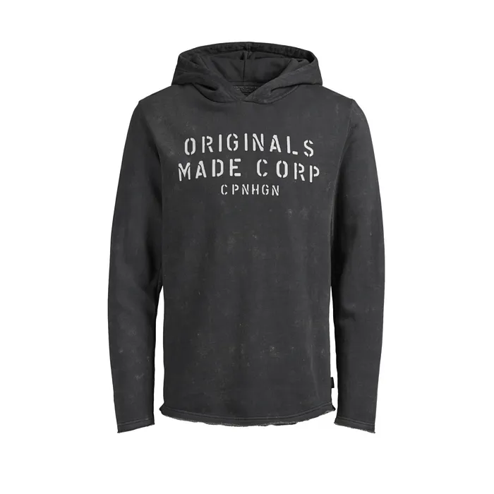 Jack and Jones con cappuccio grigio scuro dello stencil maglione