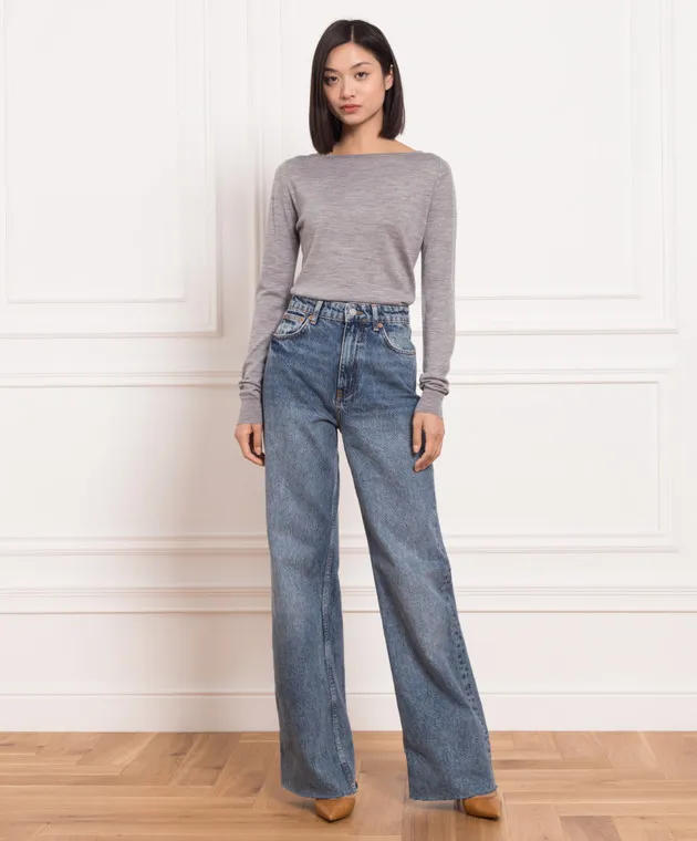 John Smedley Maglia Susan in lana grigia SUSAN