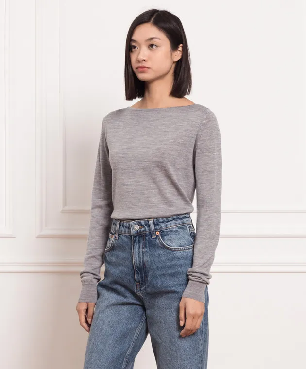 John Smedley Maglia Susan in lana grigia SUSAN