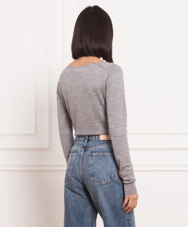 John Smedley Maglia Susan in lana grigia SUSAN
