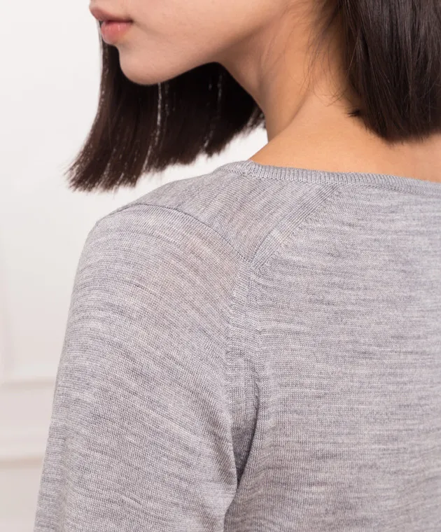 John Smedley Maglia Susan in lana grigia SUSAN