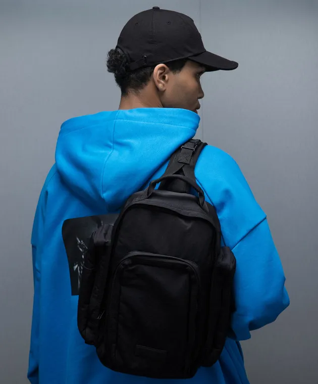 Juun.j Borsa a tracolla nera con patch logo JC41D4P015