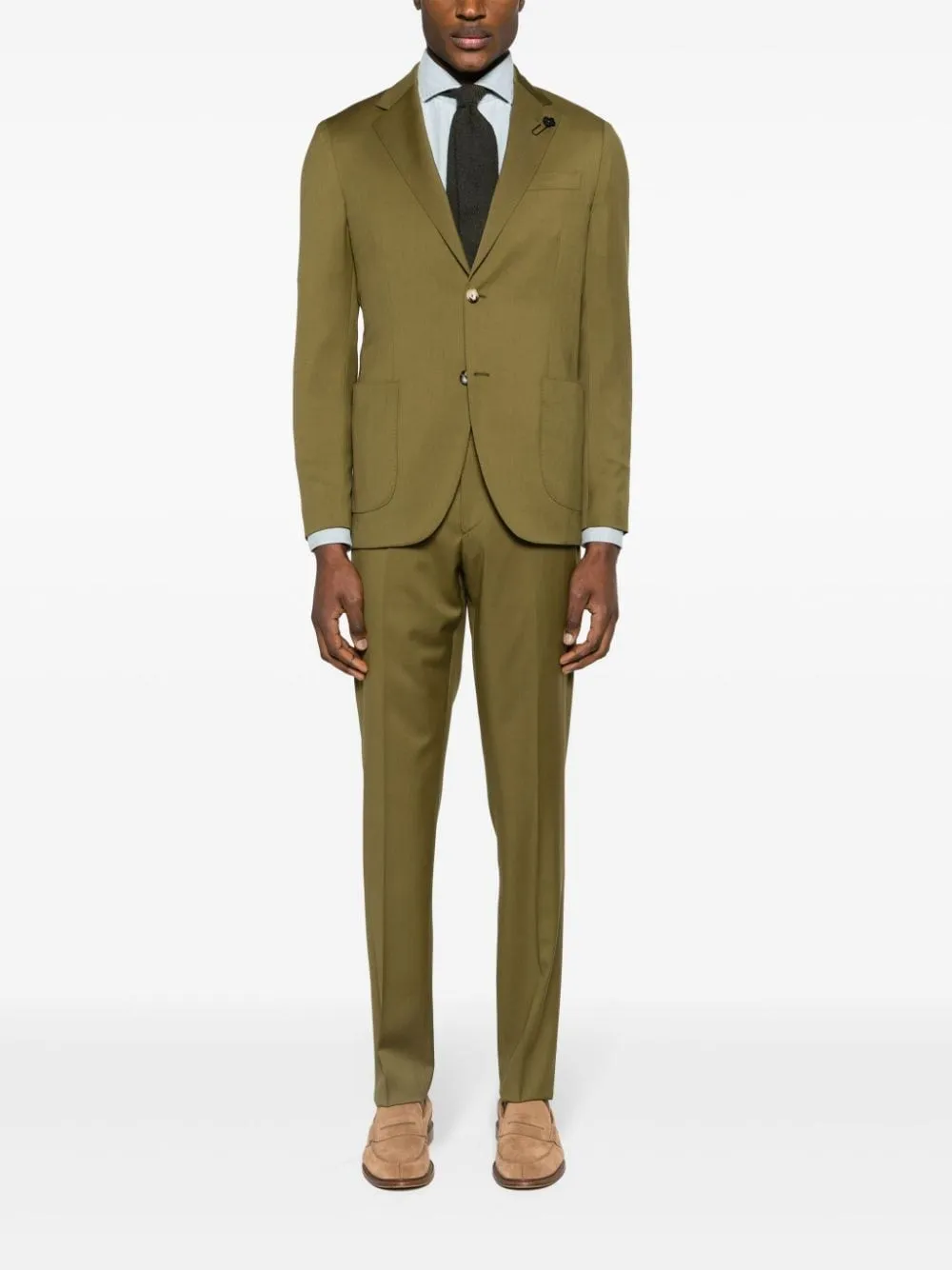   Lardini  Abito in lana stretch verde naturale  