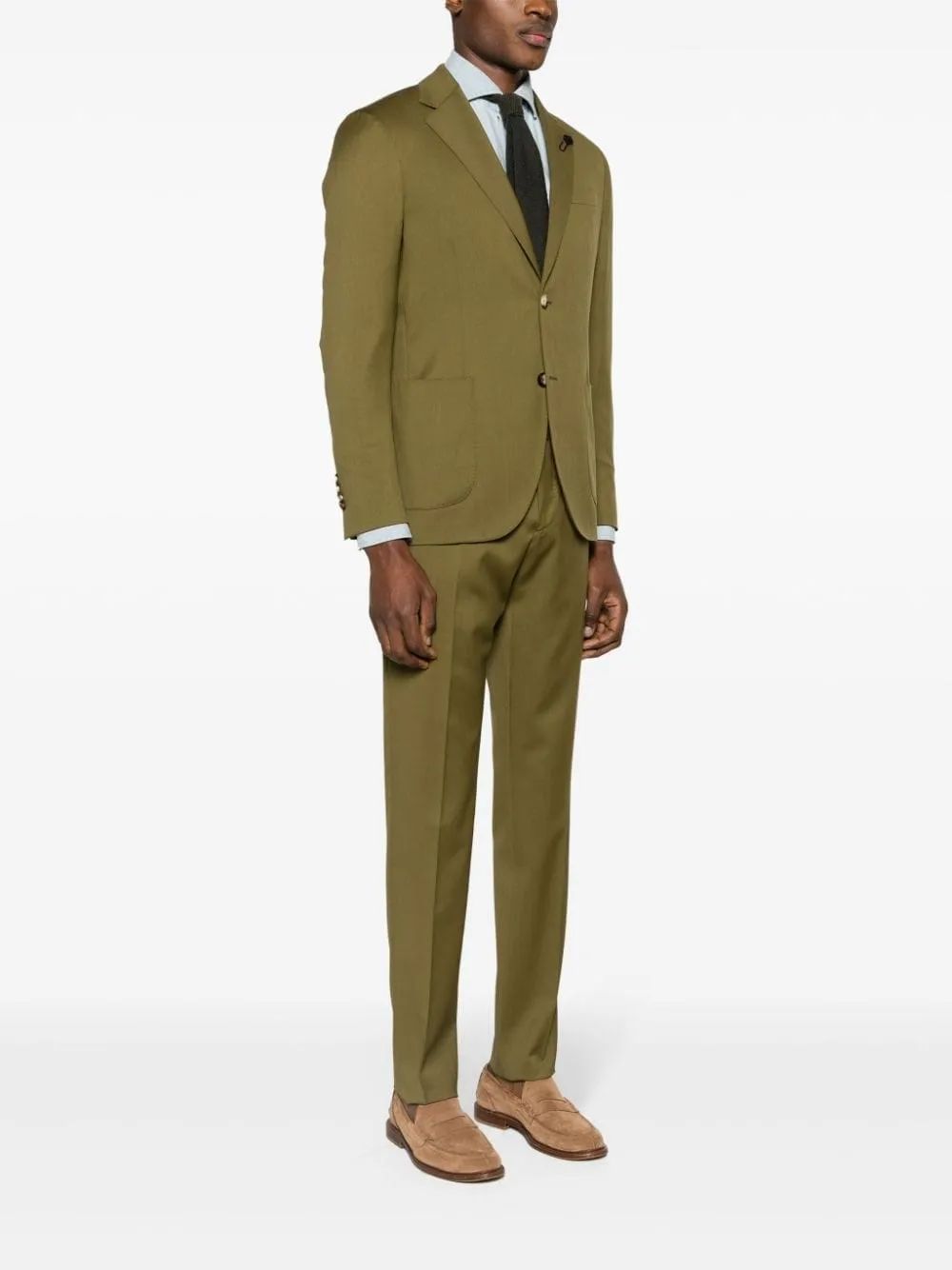   Lardini  Abito in lana stretch verde naturale  