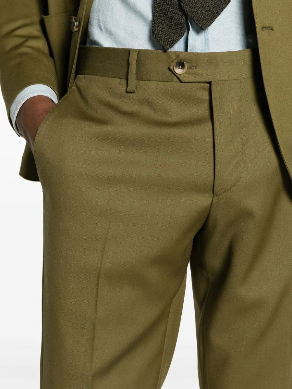   Lardini  Abito in lana stretch verde naturale  