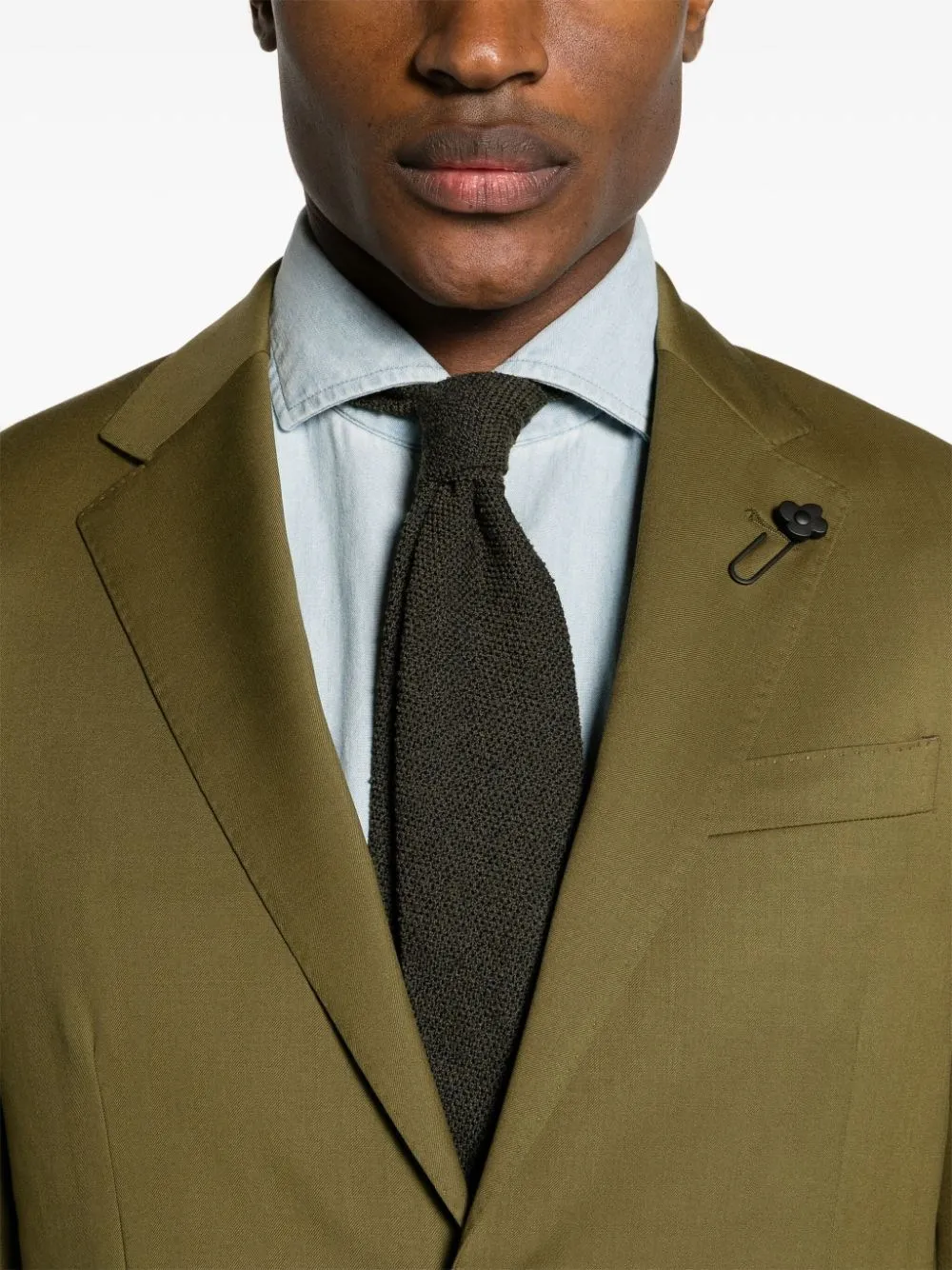   Lardini  Abito in lana stretch verde naturale  