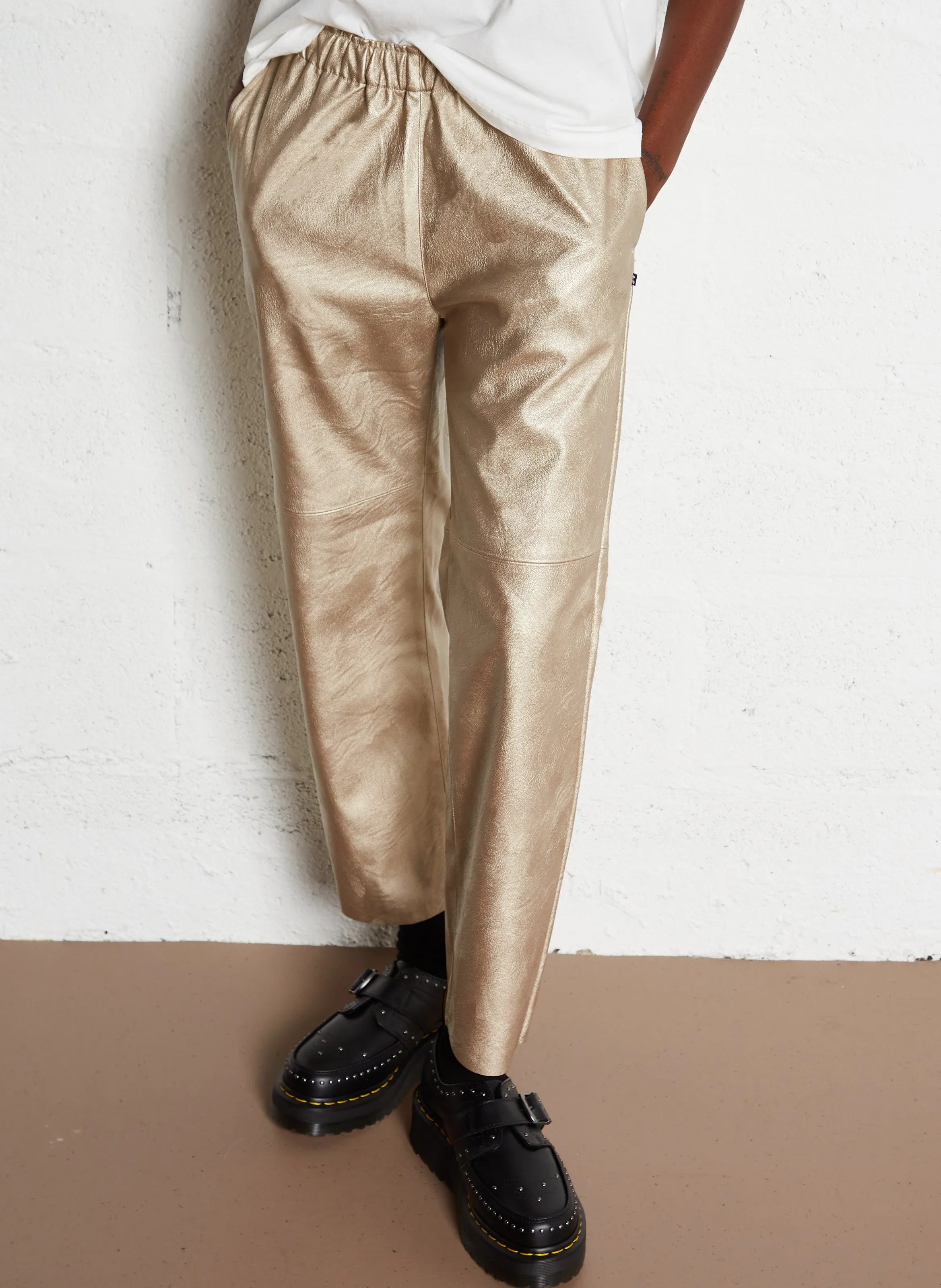  LE TEMPS DES CERISES   ANDREE - Pantaloni dritti metallizzati | Marrone