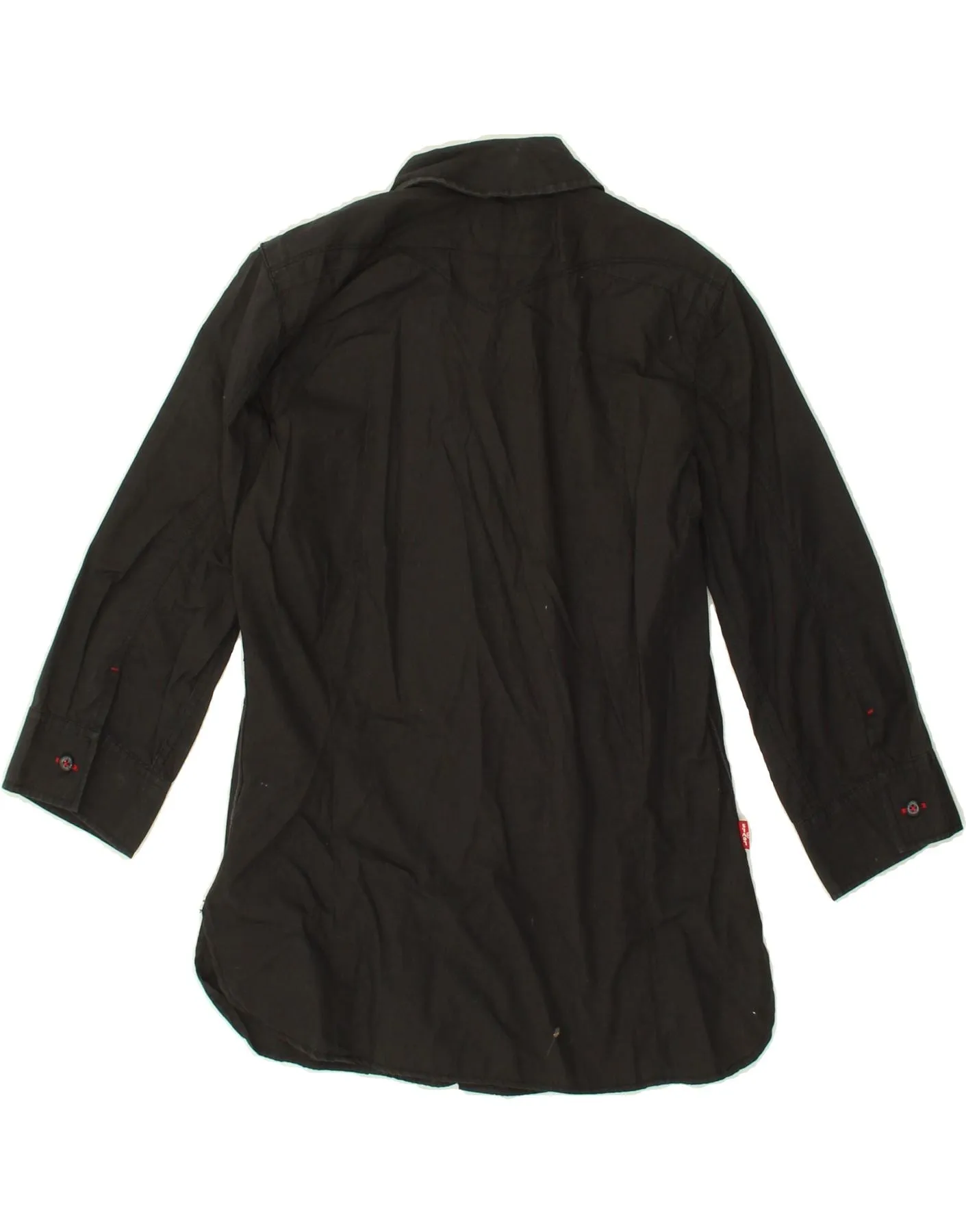 LEVI'S Womens 3/4 Sleeve Shirt UK 8 Small Black Cotton