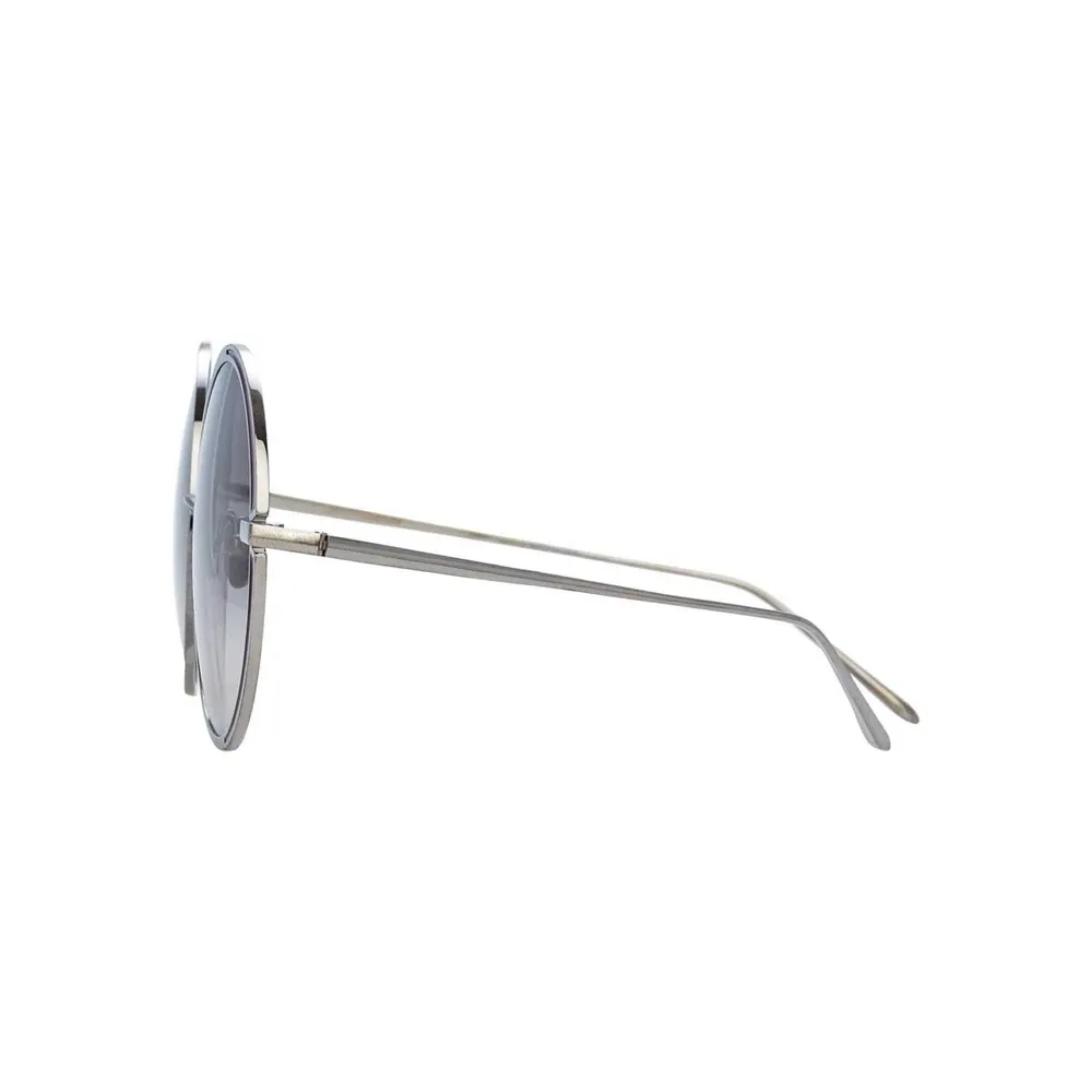 Linda Farrow - Occhiali da Sole Rotondi Hart C6 in Oro Bianco e Cremisi - LFL933C6SUN - Linda Farrow Eyewear