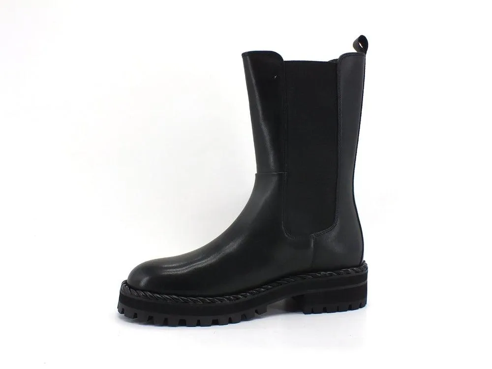 LIU JO Pink 178 Bootie Stivale Elastici Pelle Black SF1025P0102