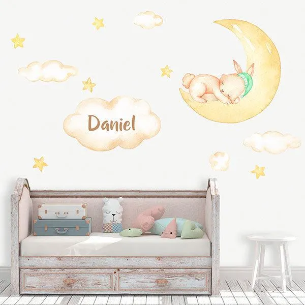 Luna di coniglio personalizzata - ADESIVI BAMBINI