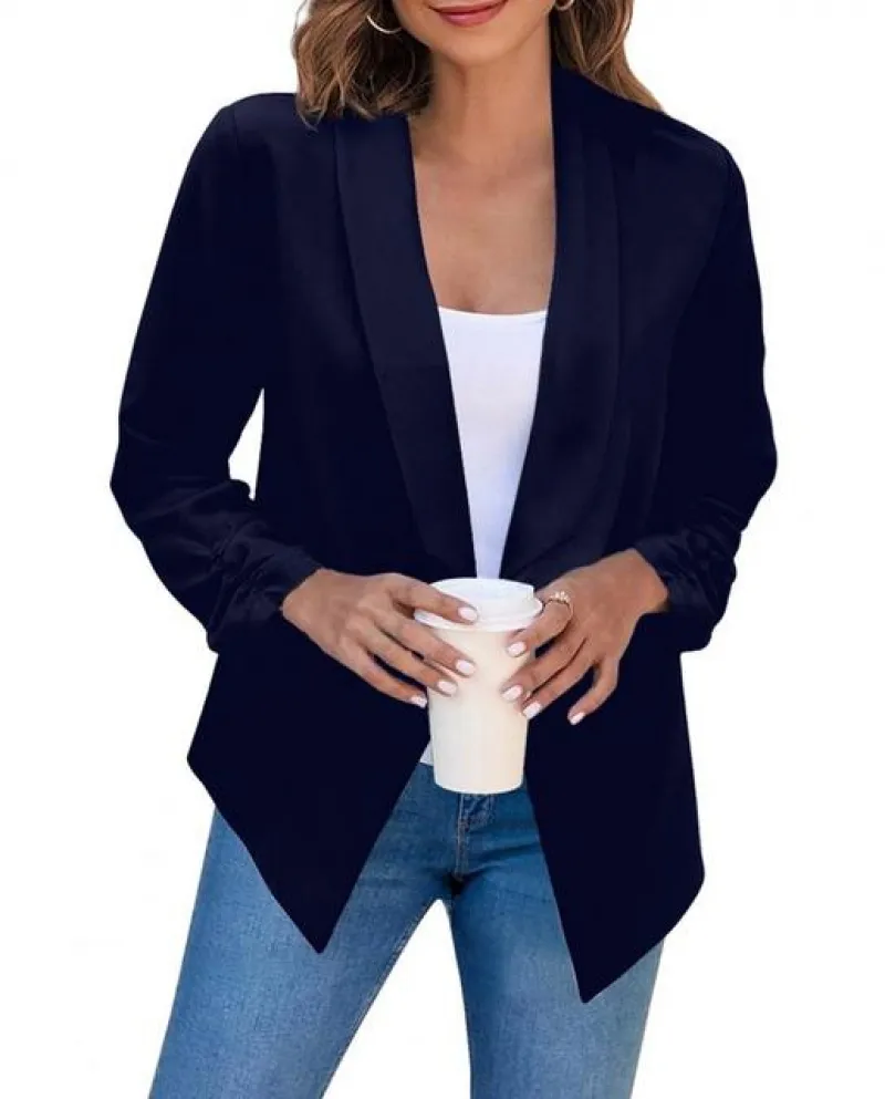 M 4xl Blazer da donna manica lunga slim fit elegante bavero colletto tinta unita primavera estate giacca da donna outwear per di