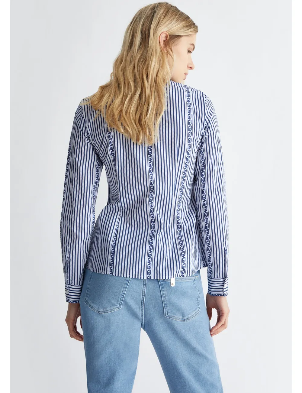 MA4145 CAMICIA A RIGHE LIU JO DONNA SHIRT CON COLLETTO MANICA LUNGA CAMICETTA