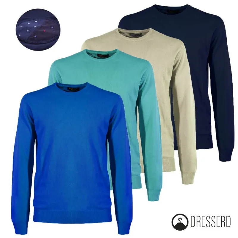 Maglia Uomo Maglioncino 100% cotone con Top colorate Girocollo Made in Italy Maglie manica lunga
