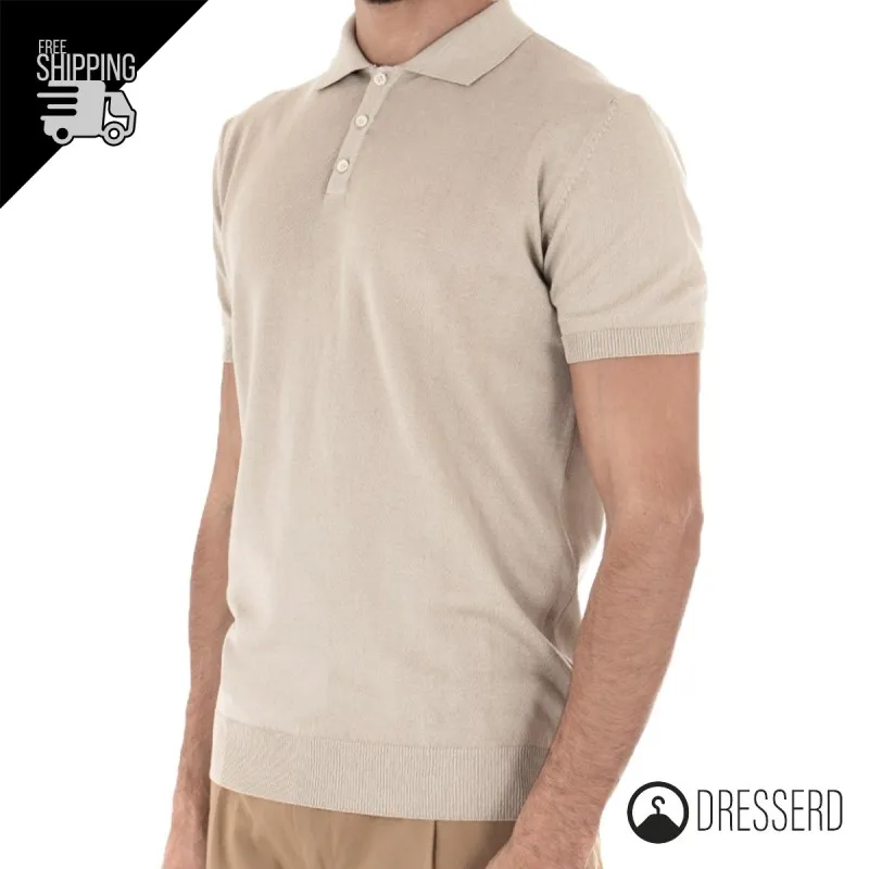 Maglia Uomo Mezza Manica Polo Maglioncino Tinta Unita Maglie Dresserd