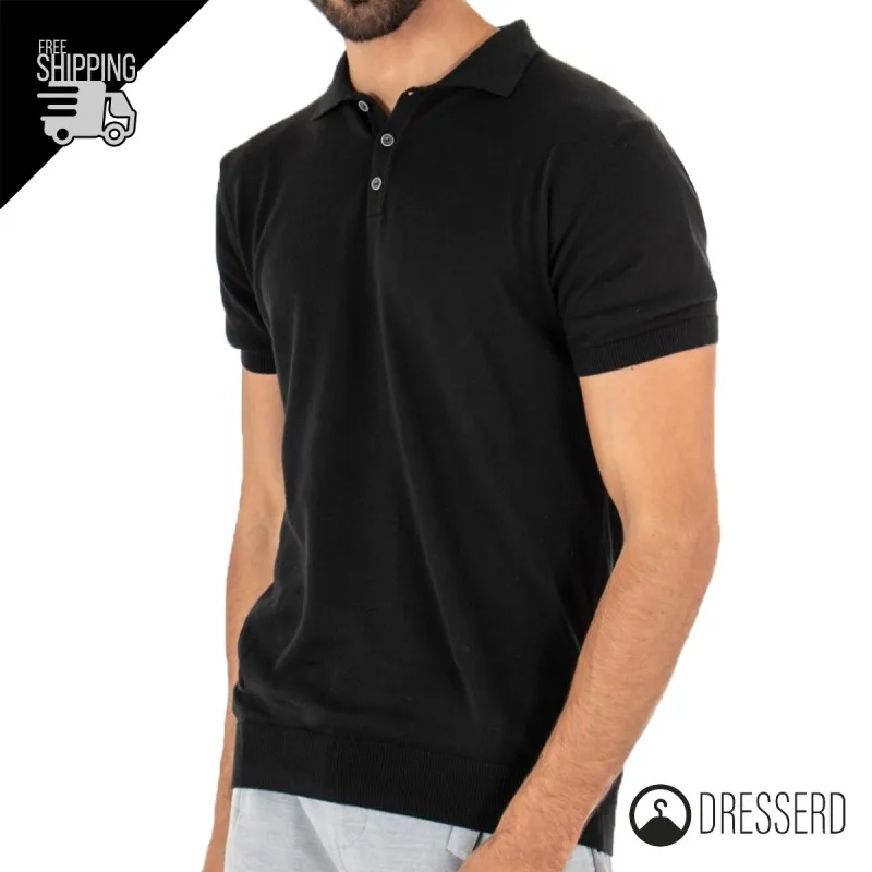 Maglia Uomo Mezza Manica Polo Maglioncino Tinta Unita Maglie Dresserd