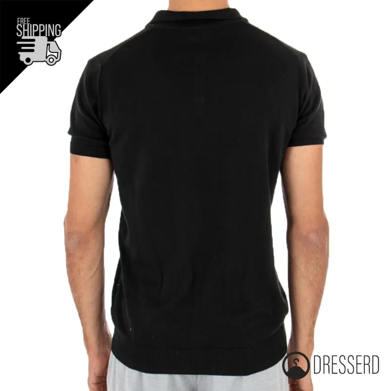 Maglia Uomo Mezza Manica Polo Maglioncino Tinta Unita Maglie Dresserd