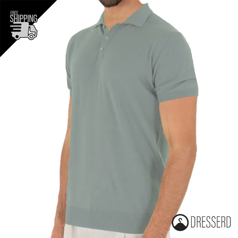Maglia Uomo Mezza Manica Polo Maglioncino Tinta Unita Maglie Dresserd