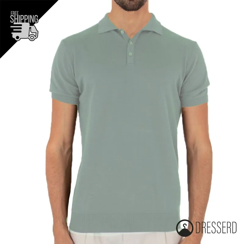 Maglia Uomo Mezza Manica Polo Maglioncino Tinta Unita Maglie Dresserd
