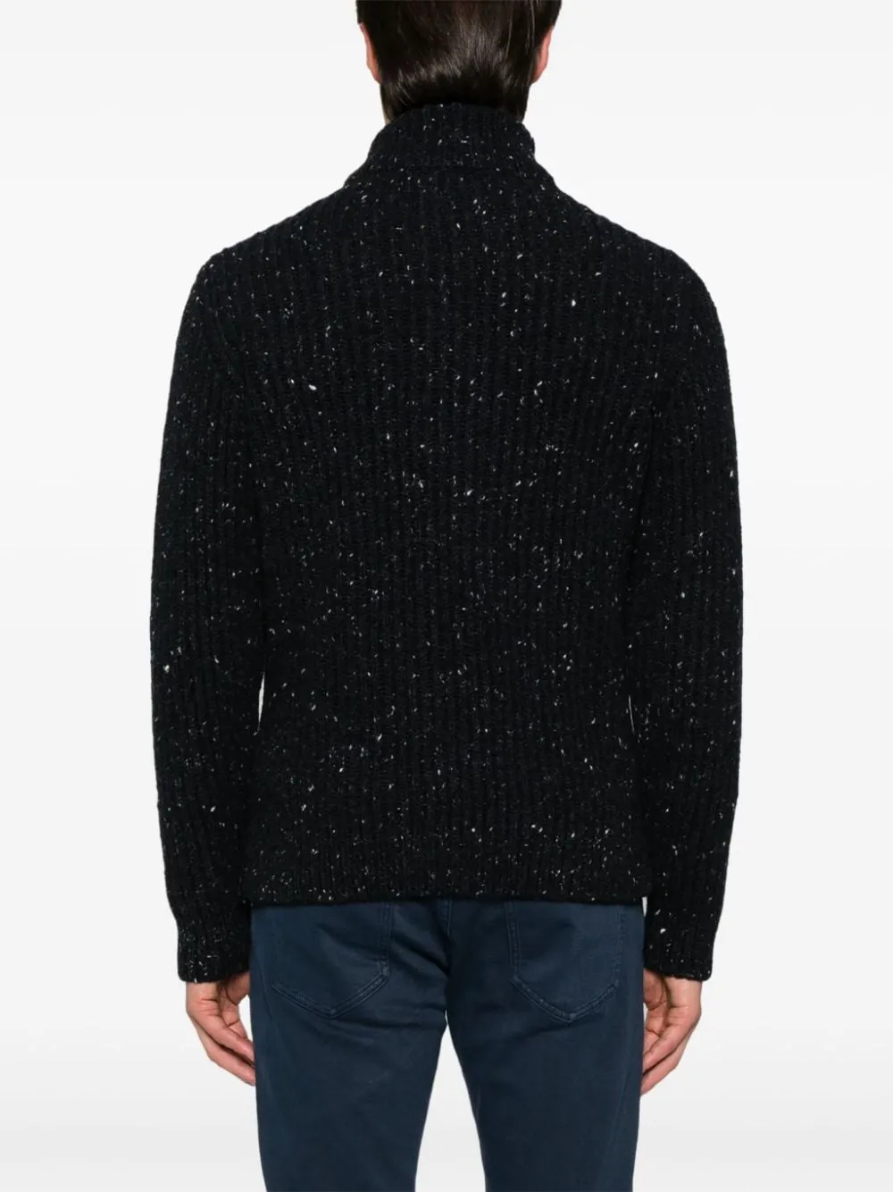 Maglione a collo alto con zip in blu Eleventy - uomo