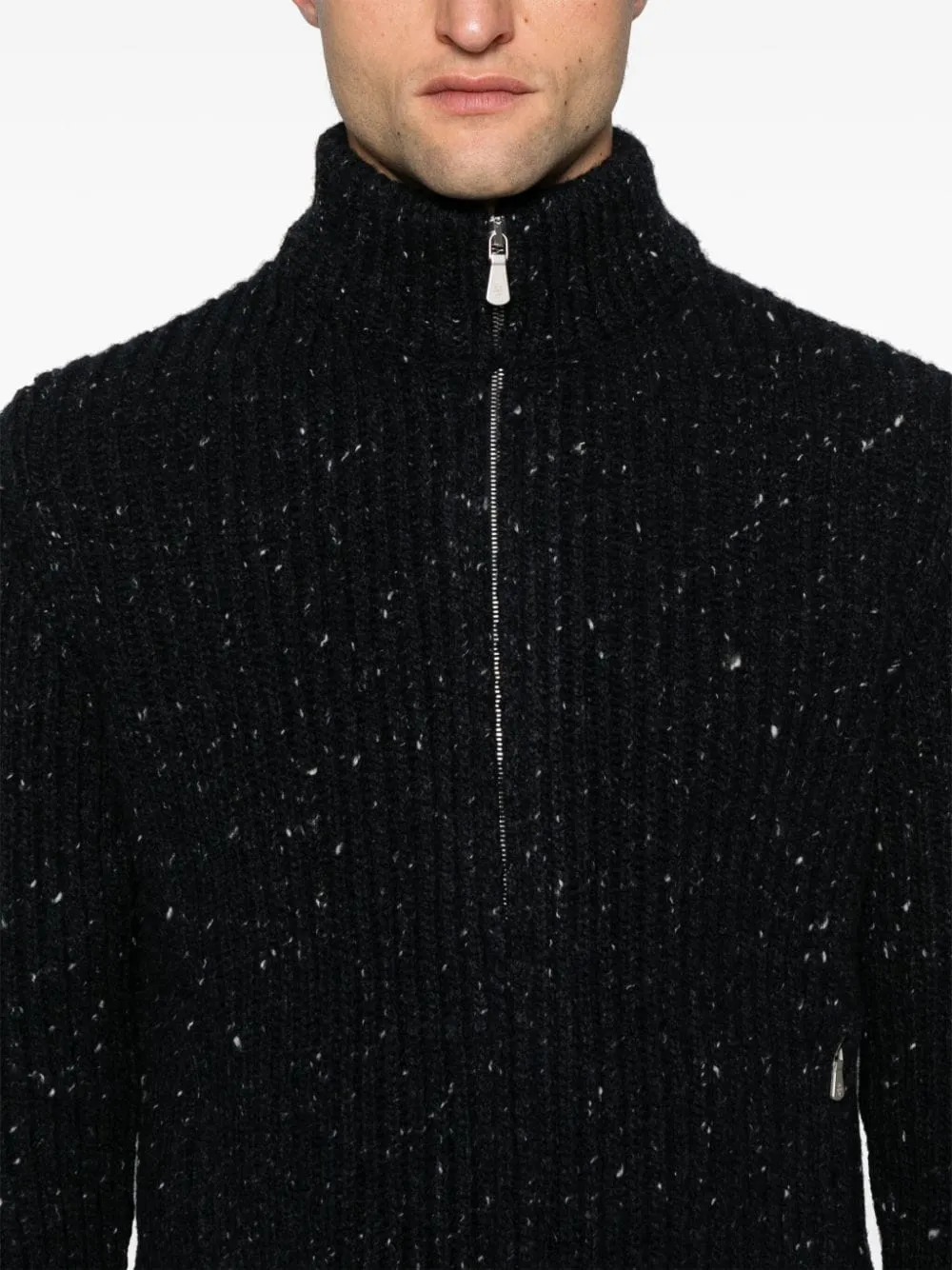 Maglione a collo alto con zip in blu Eleventy - uomo