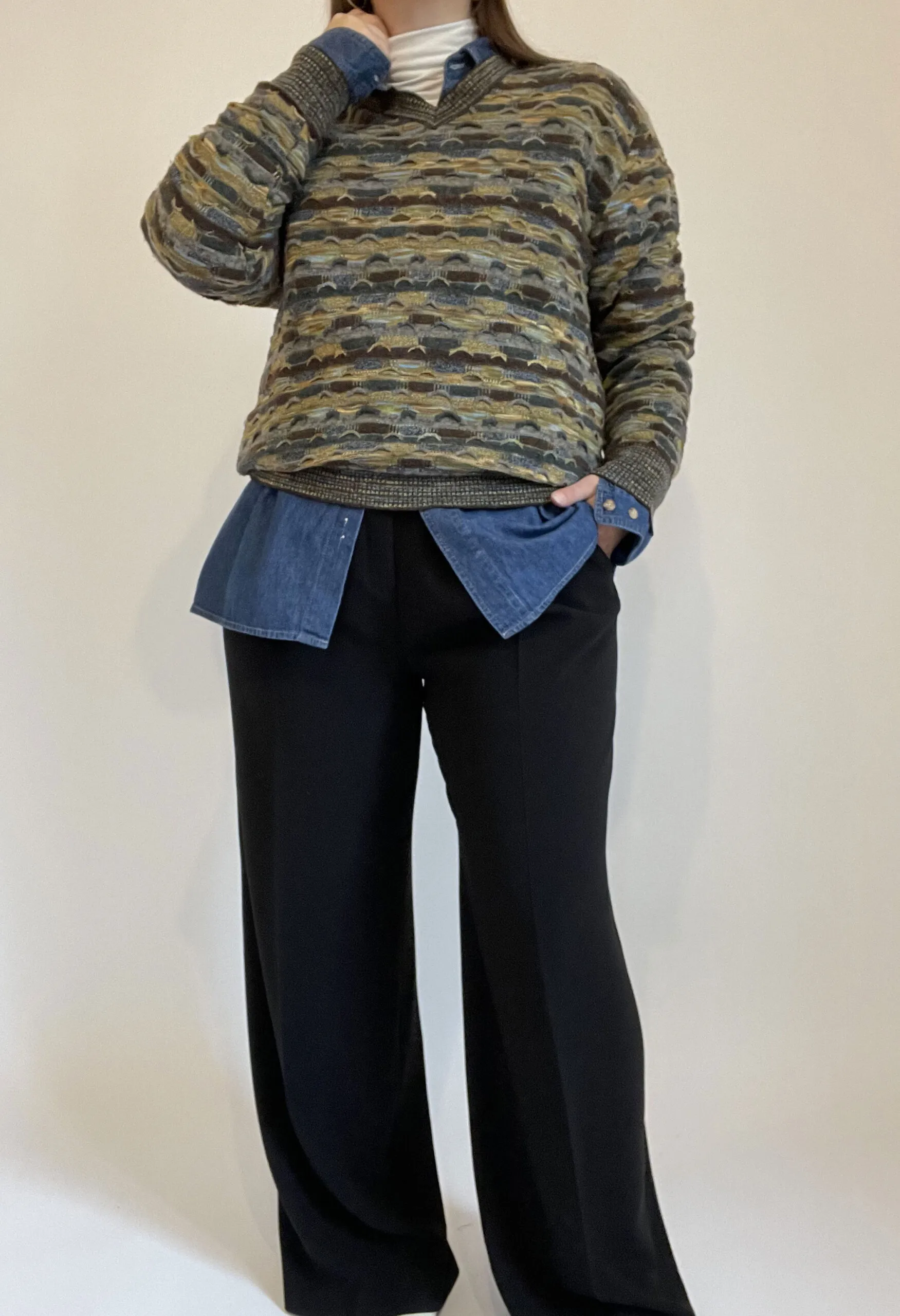 Maglione a texture lavorata con filati Botto vintage anni ’90