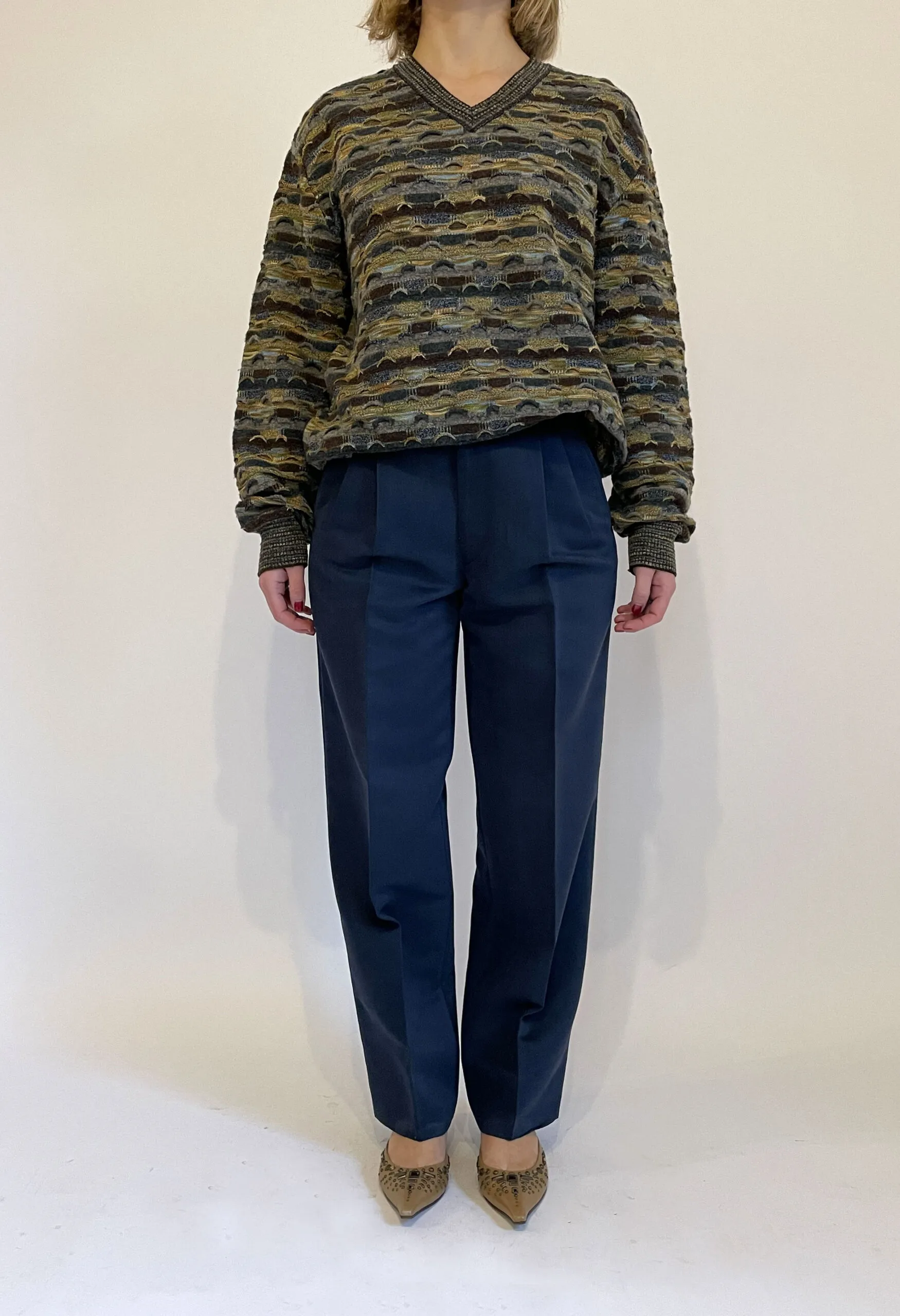 Maglione a texture lavorata con filati Botto vintage anni ’90
