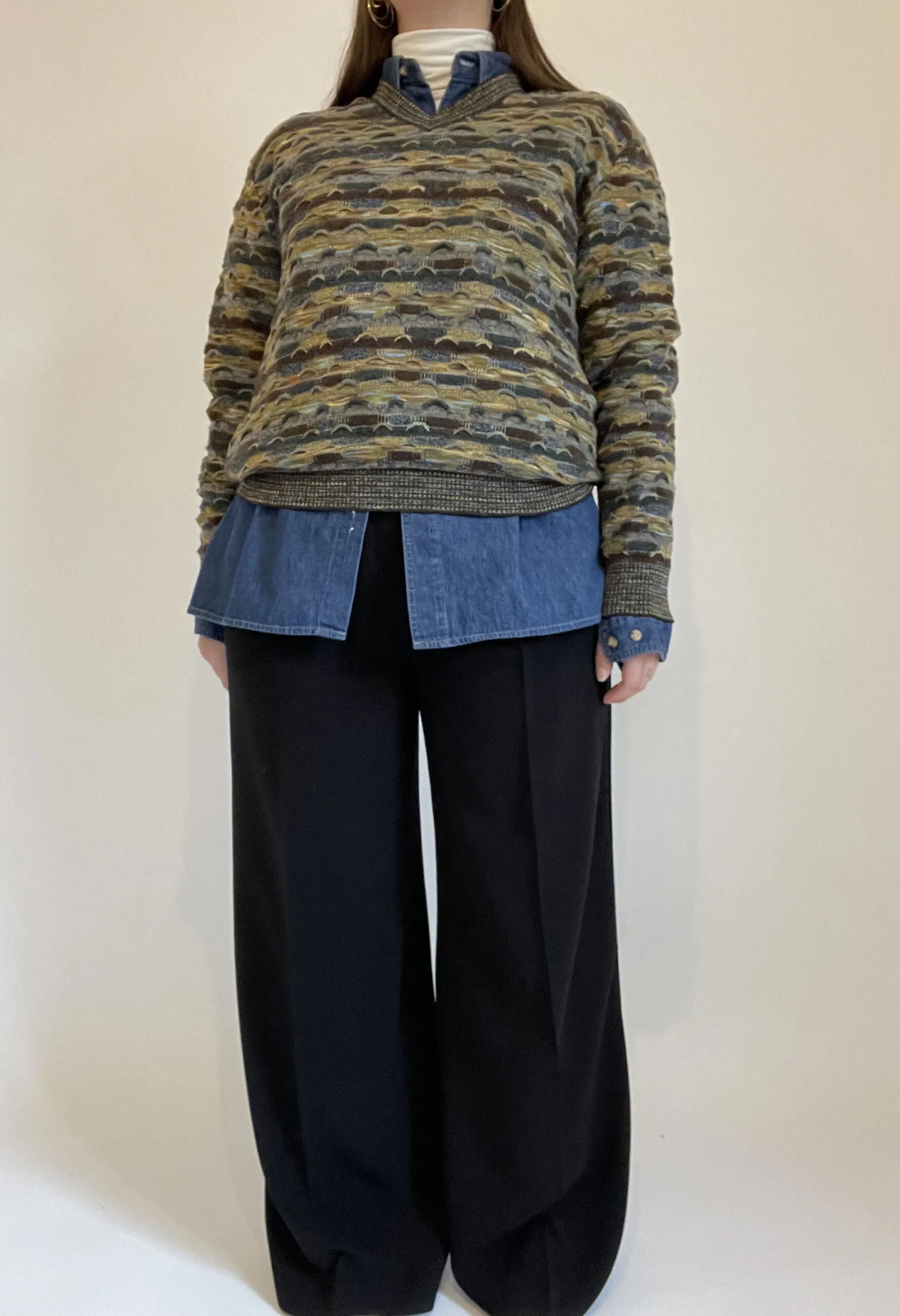 Maglione a texture lavorata con filati Botto vintage anni ’90