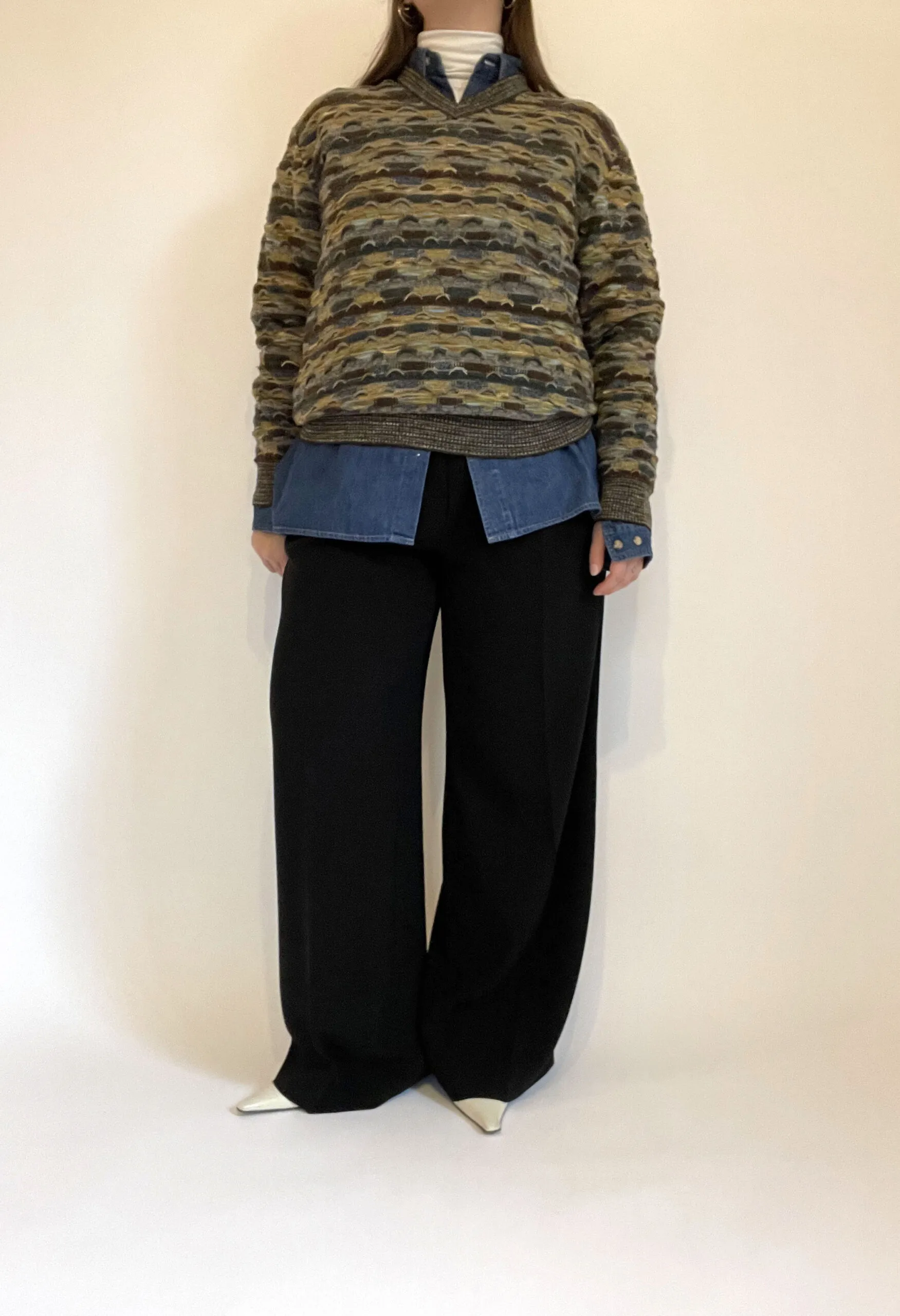 Maglione a texture lavorata con filati Botto vintage anni ’90