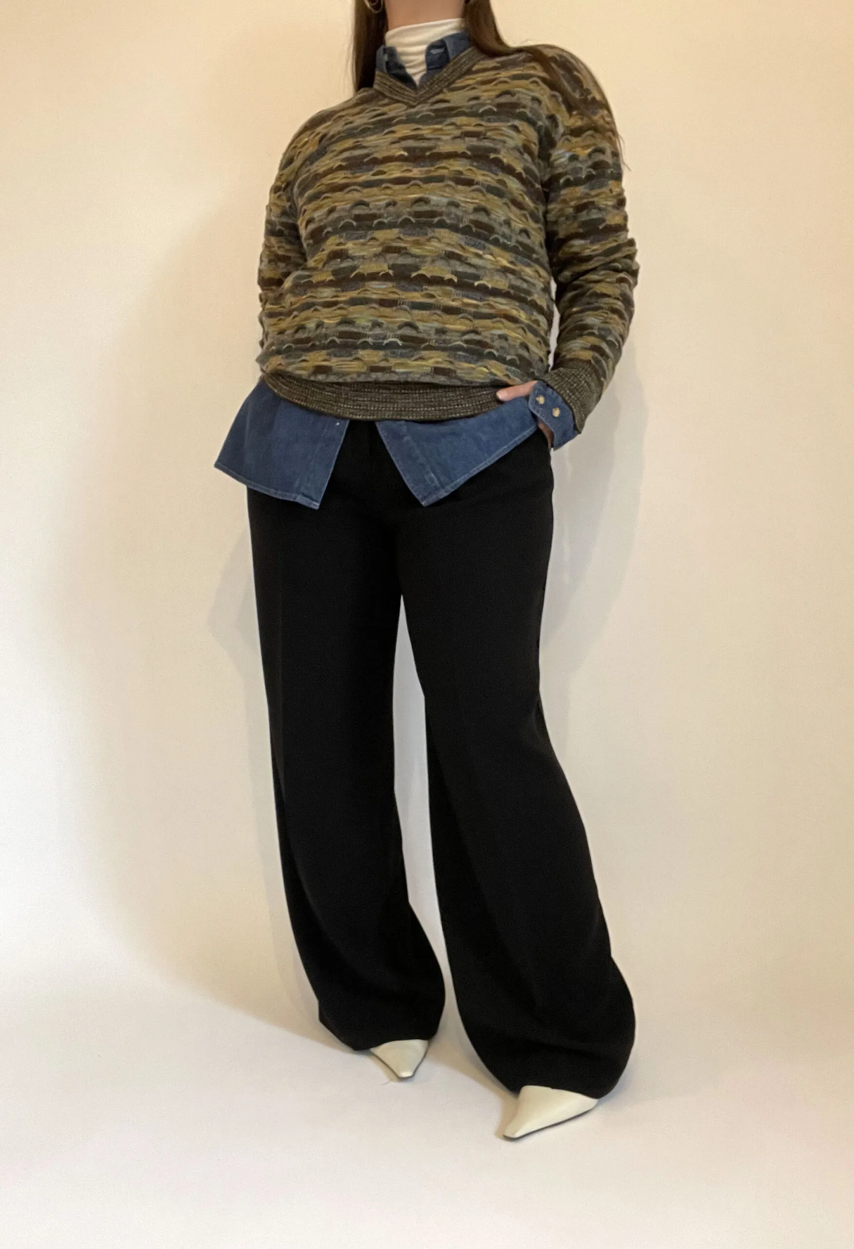 Maglione a texture lavorata con filati Botto vintage anni ’90