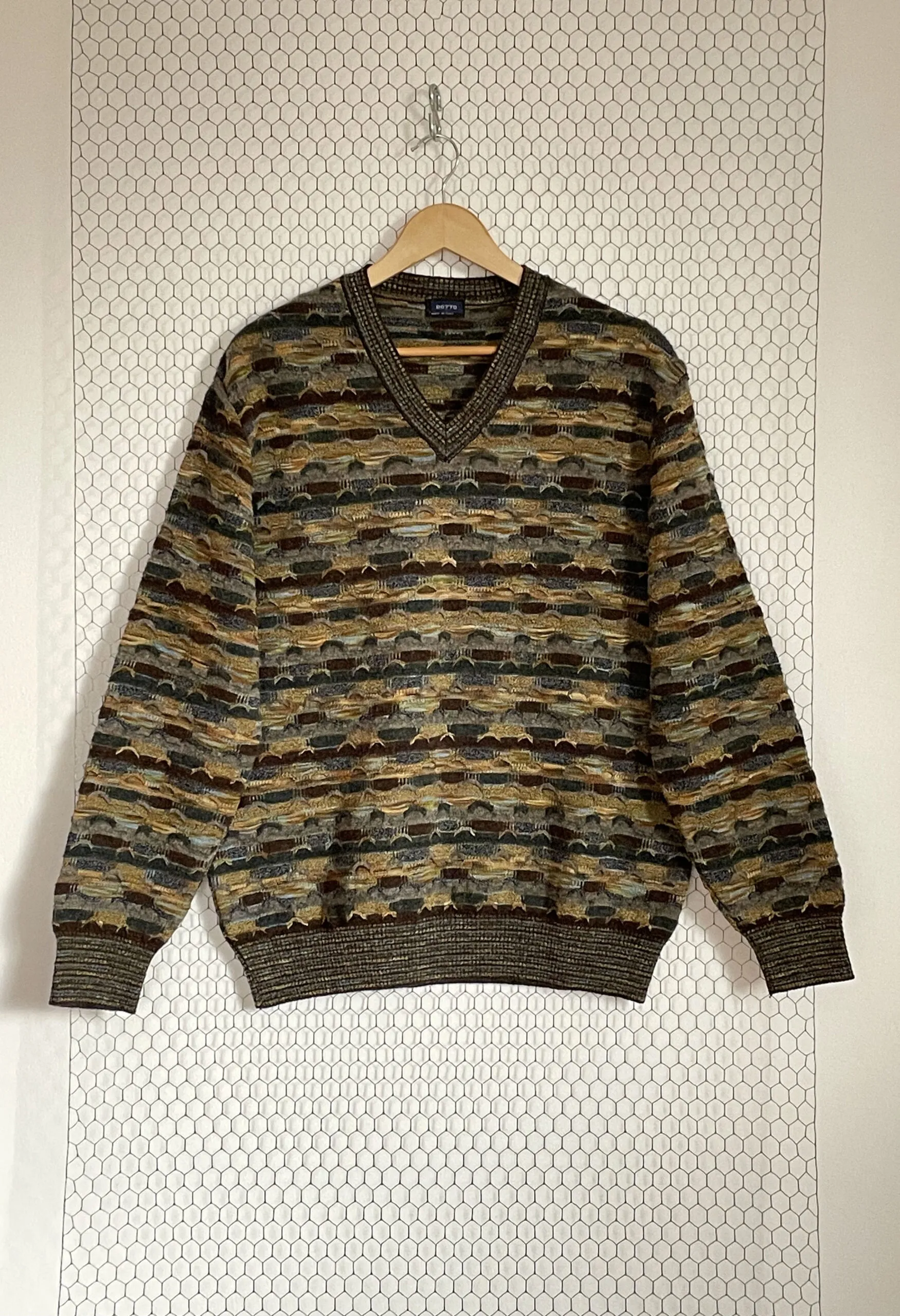 Maglione a texture lavorata con filati Botto vintage anni ’90