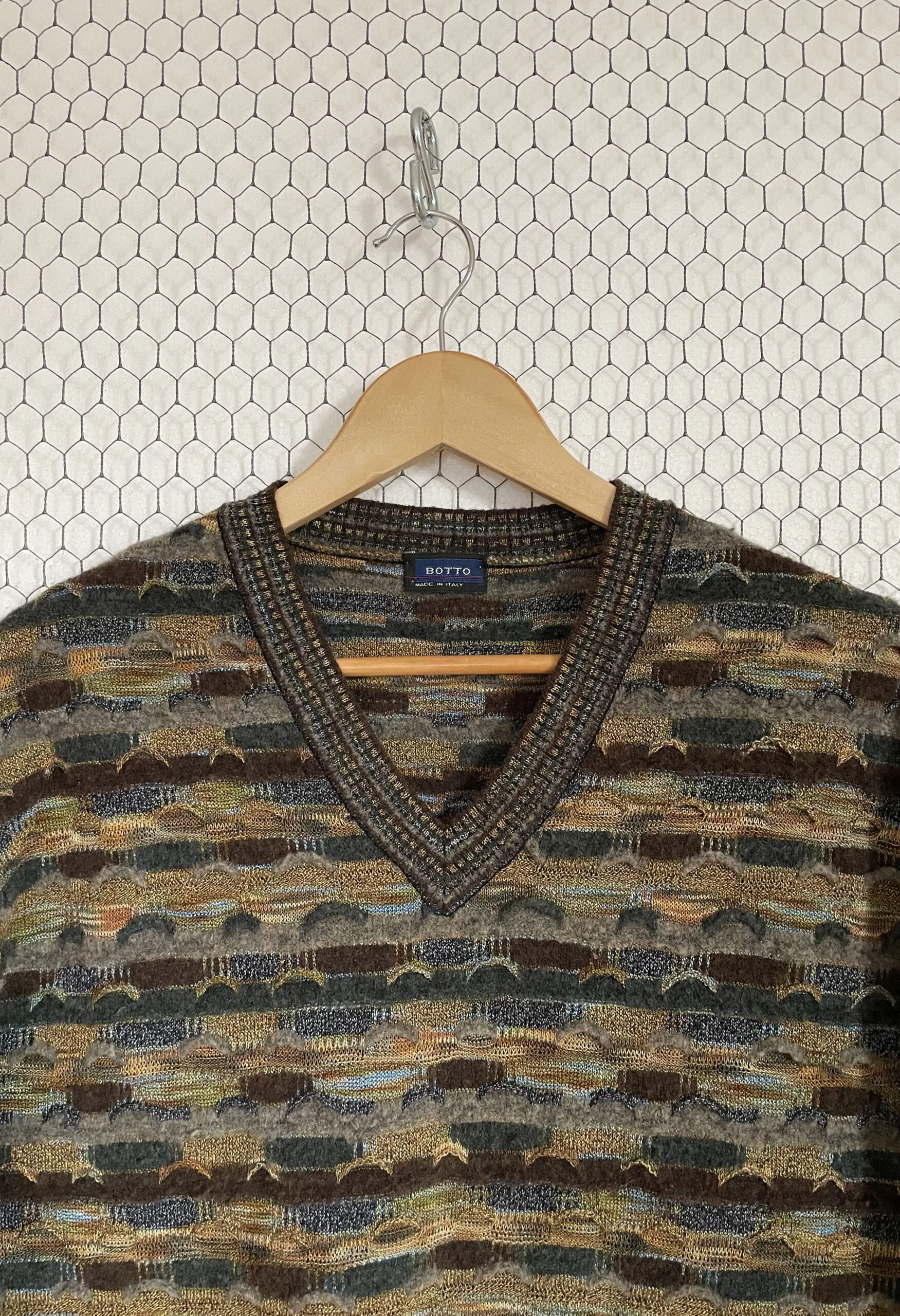 Maglione a texture lavorata con filati Botto vintage anni ’90