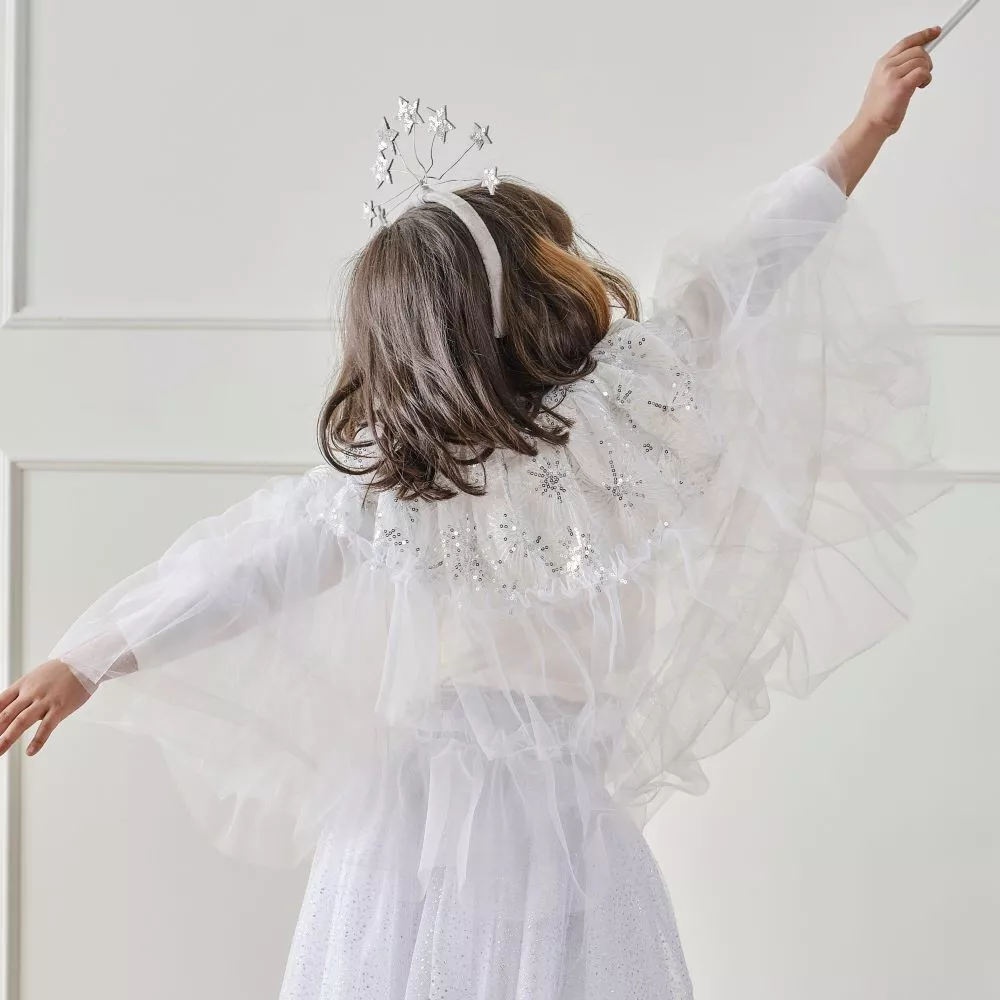 Mantello da principessa delle fate invernali bianco deluxe