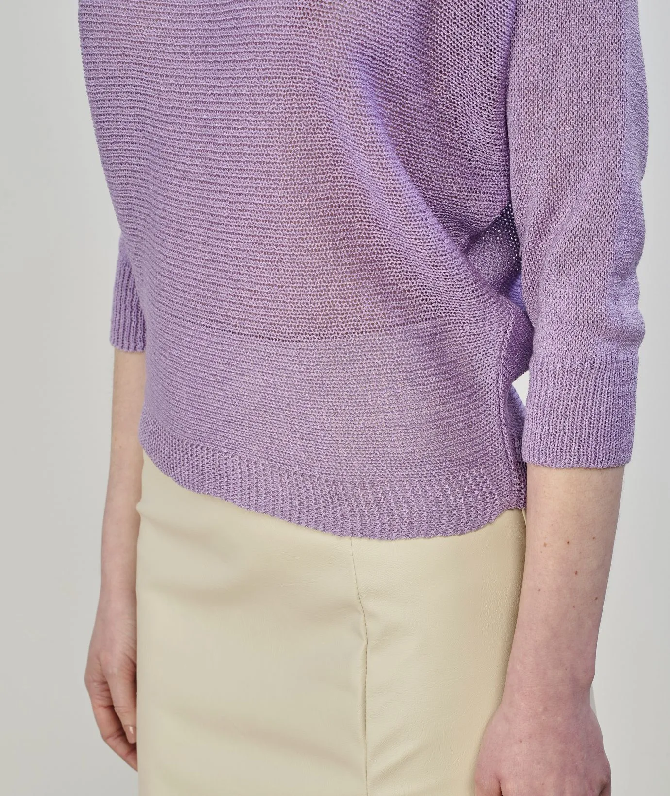 Mini gonna beige con spacco