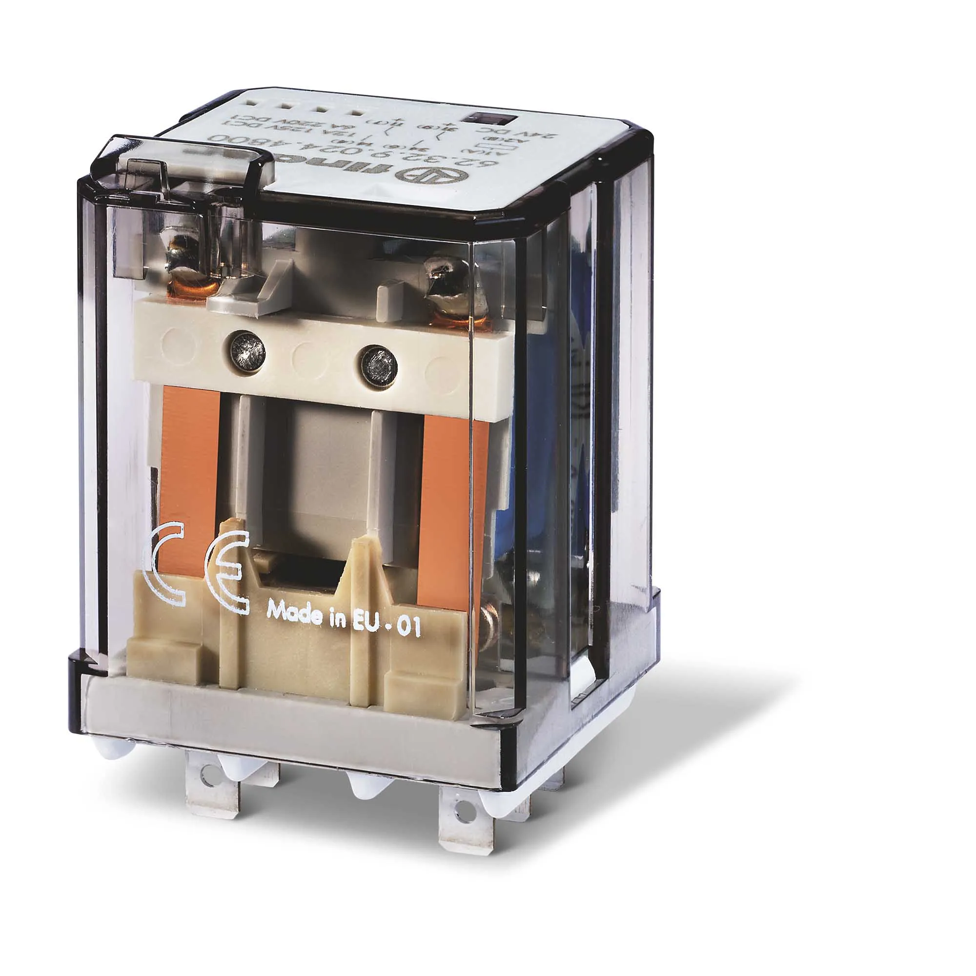 Modulo relè di potenza Finder, bobina 12V cc, Montaggio a innesto