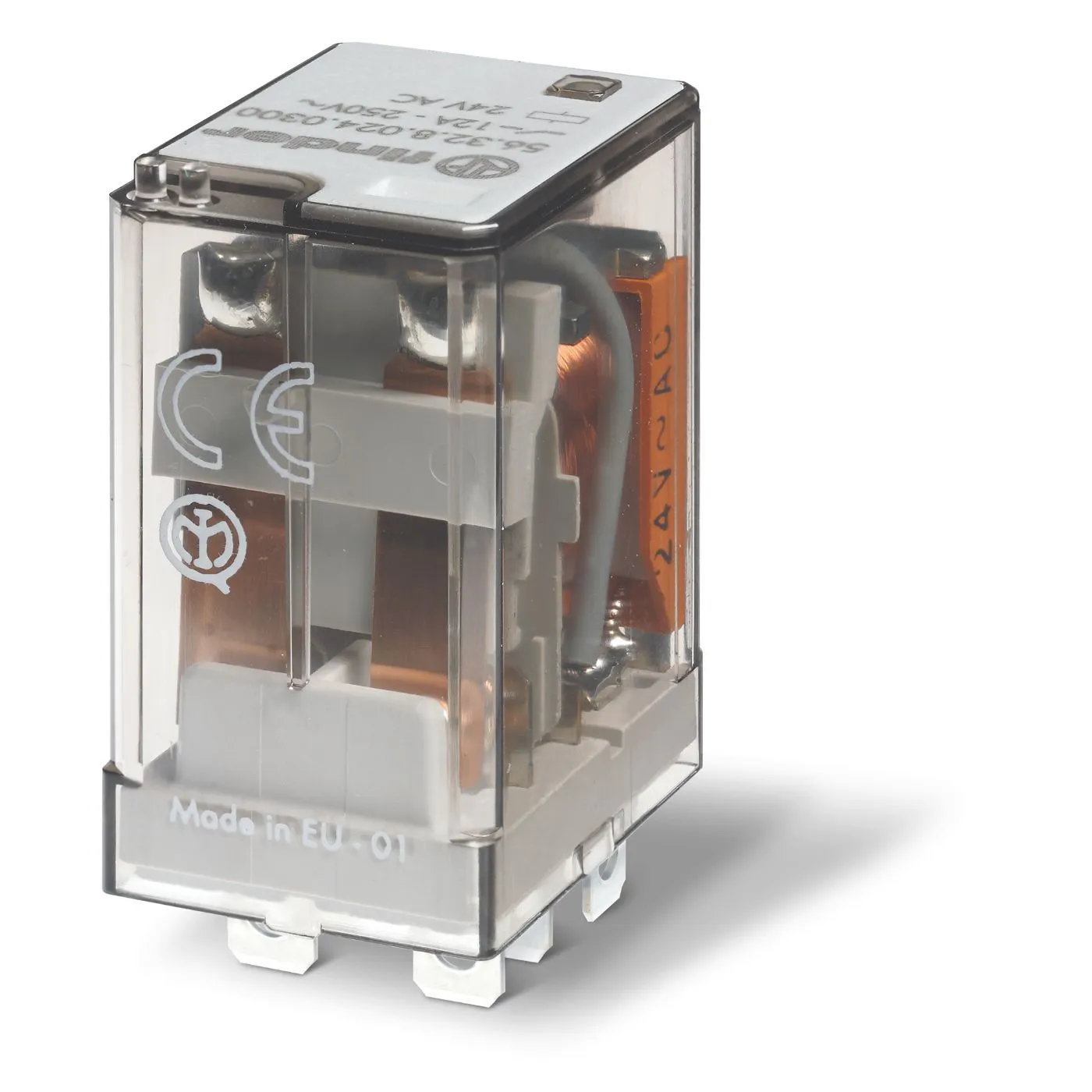 Modulo relè di potenza Finder, bobina 48V cc, Montaggio a innesto