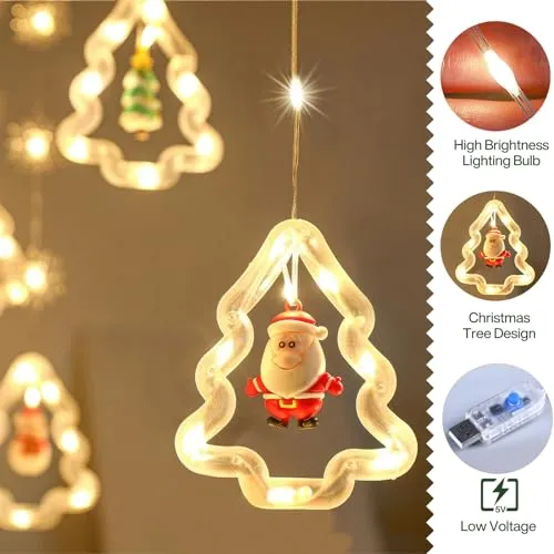 MOYKSRR Luci Tenda Natale, 3M Tenda luminosa a LED, Catena di Luci Decorative con Telecomando 8 Modalità Impermeabile LED Tenda 