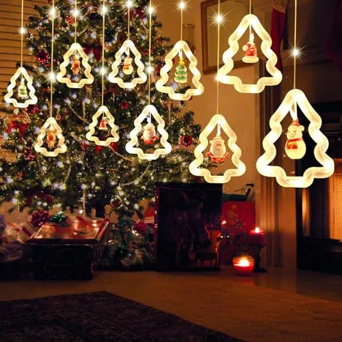MOYKSRR Luci Tenda Natale, 3M Tenda luminosa a LED, Catena di Luci Decorative con Telecomando 8 Modalità Impermeabile LED Tenda 