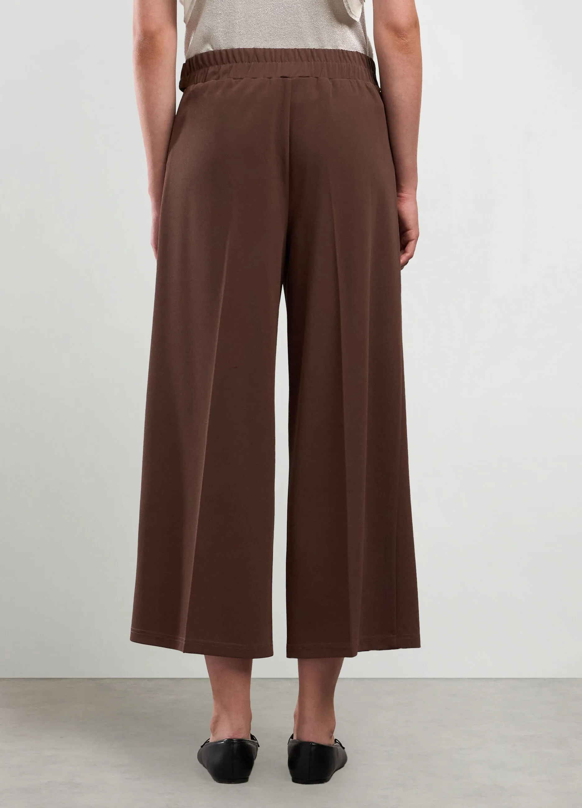 NICE & CHIC  Pantaloni palazzo in tessuto stretch con cintura donna