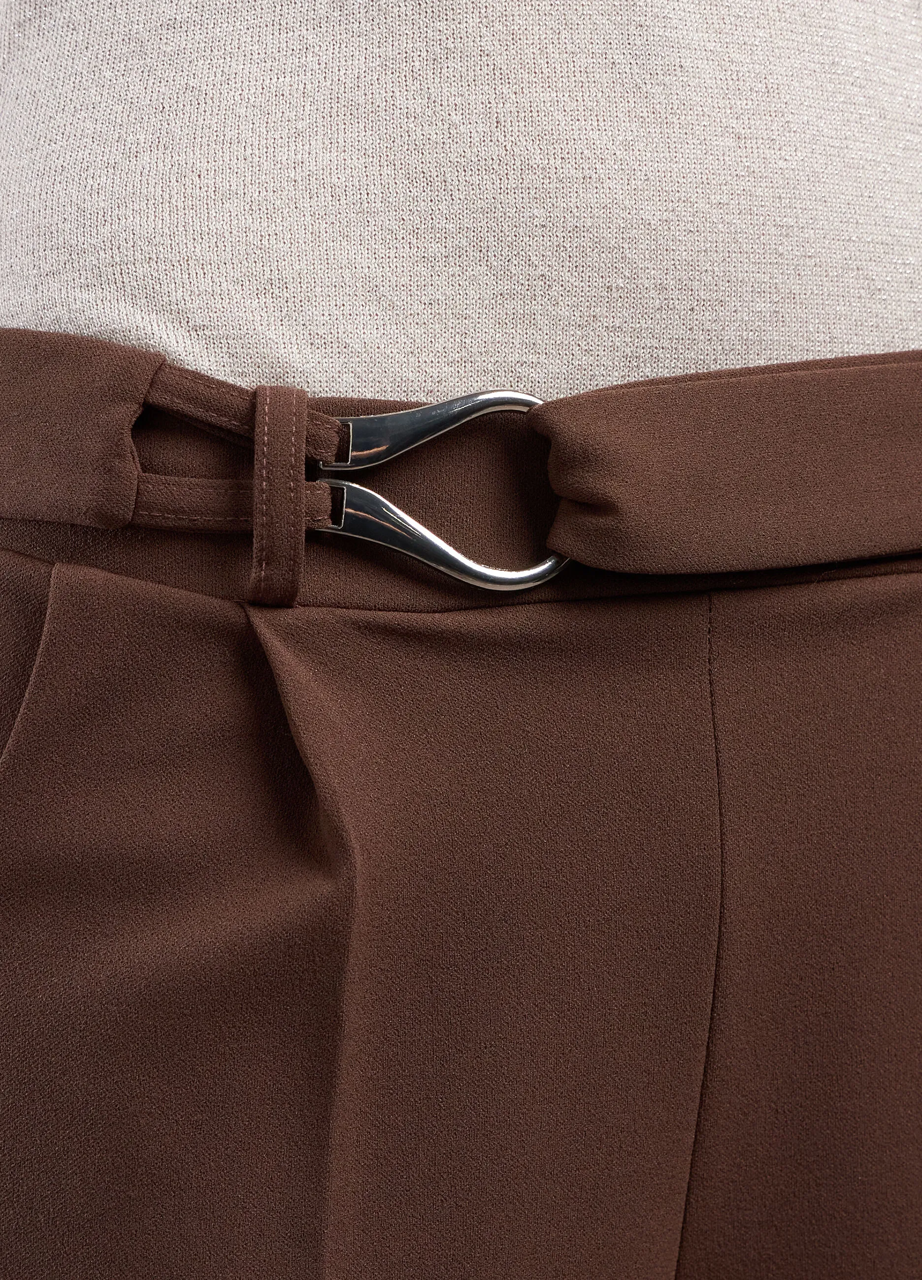 NICE & CHIC  Pantaloni palazzo in tessuto stretch con cintura donna