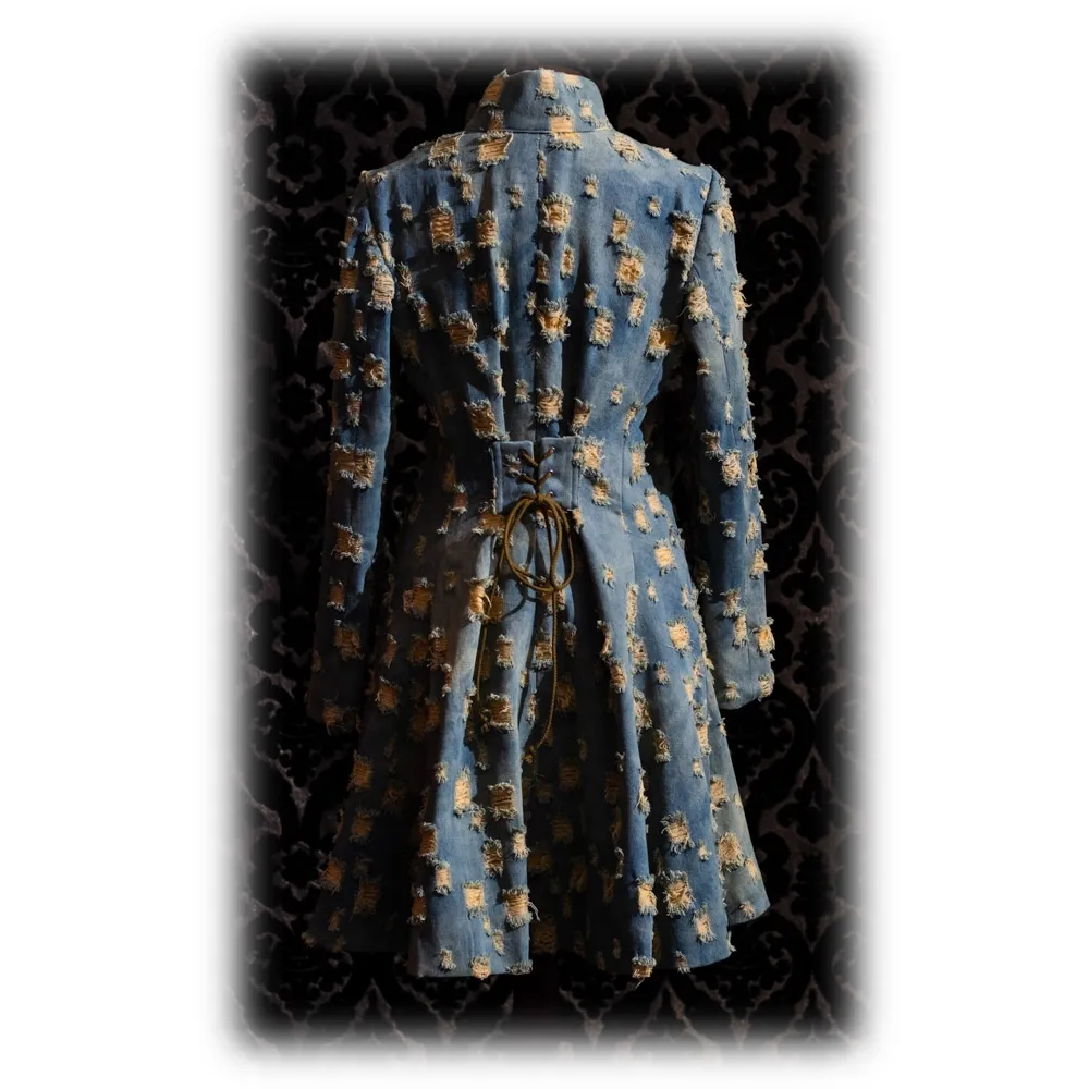 Nicolao Atelier - Cappottino in Jeans - Tonalità del Giallo Donna - Cappottino - Made in Italy - Luxury Exclusive Collection
