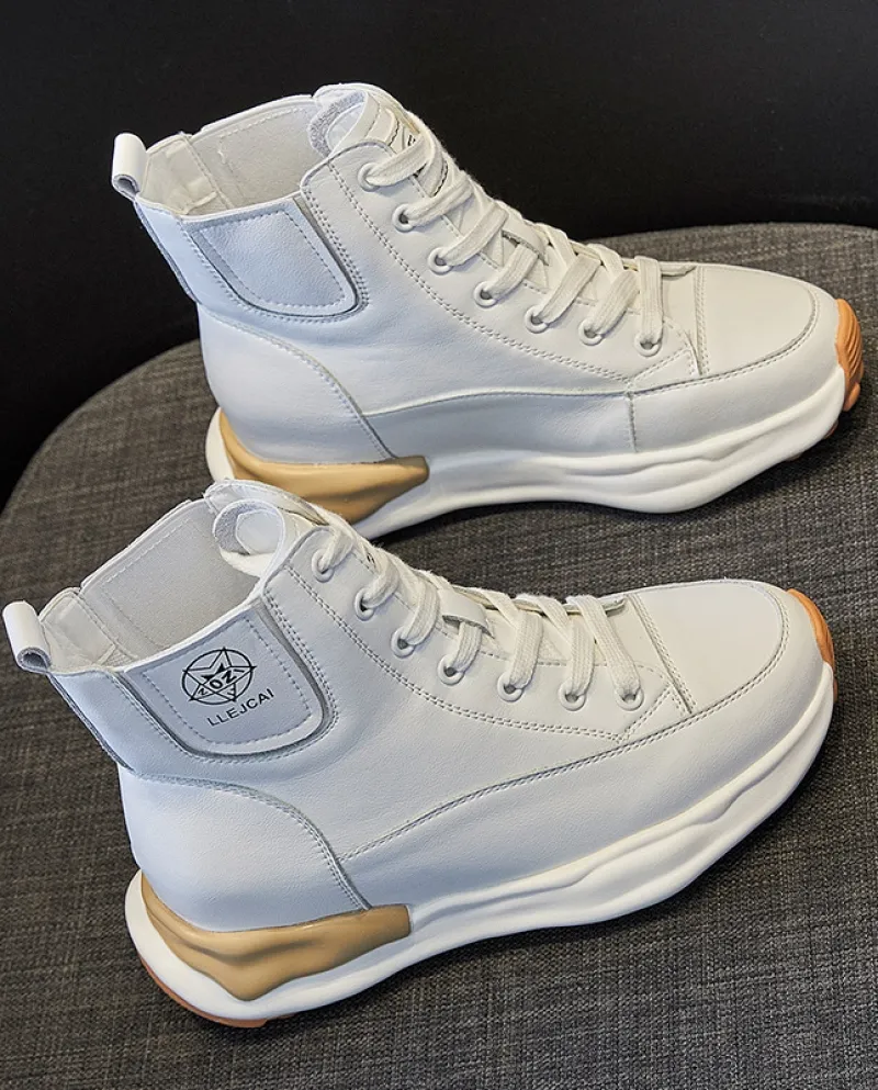 Nuove scarpe da donna alte da donna con suola spessa e interno casual